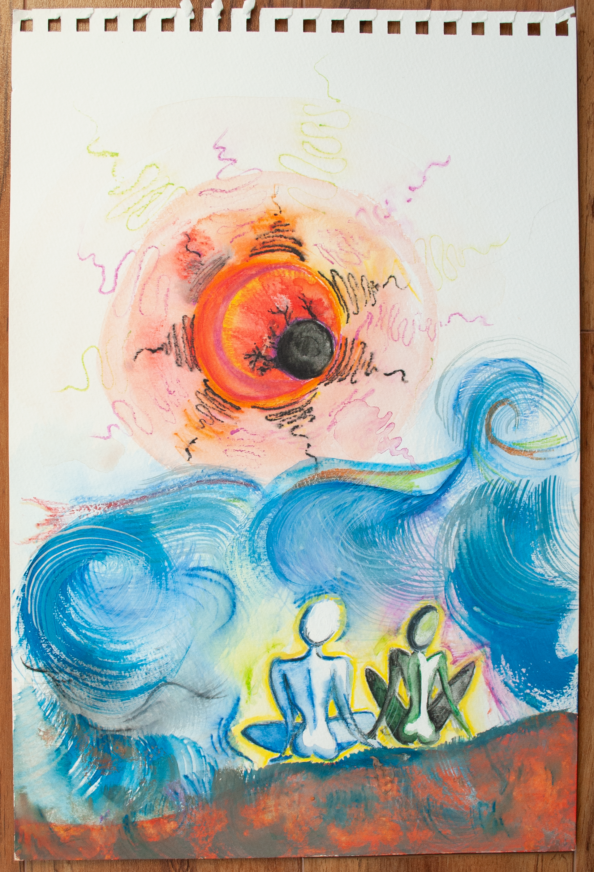 St. Martin, mixed media on paper, 10" x 15", C$800