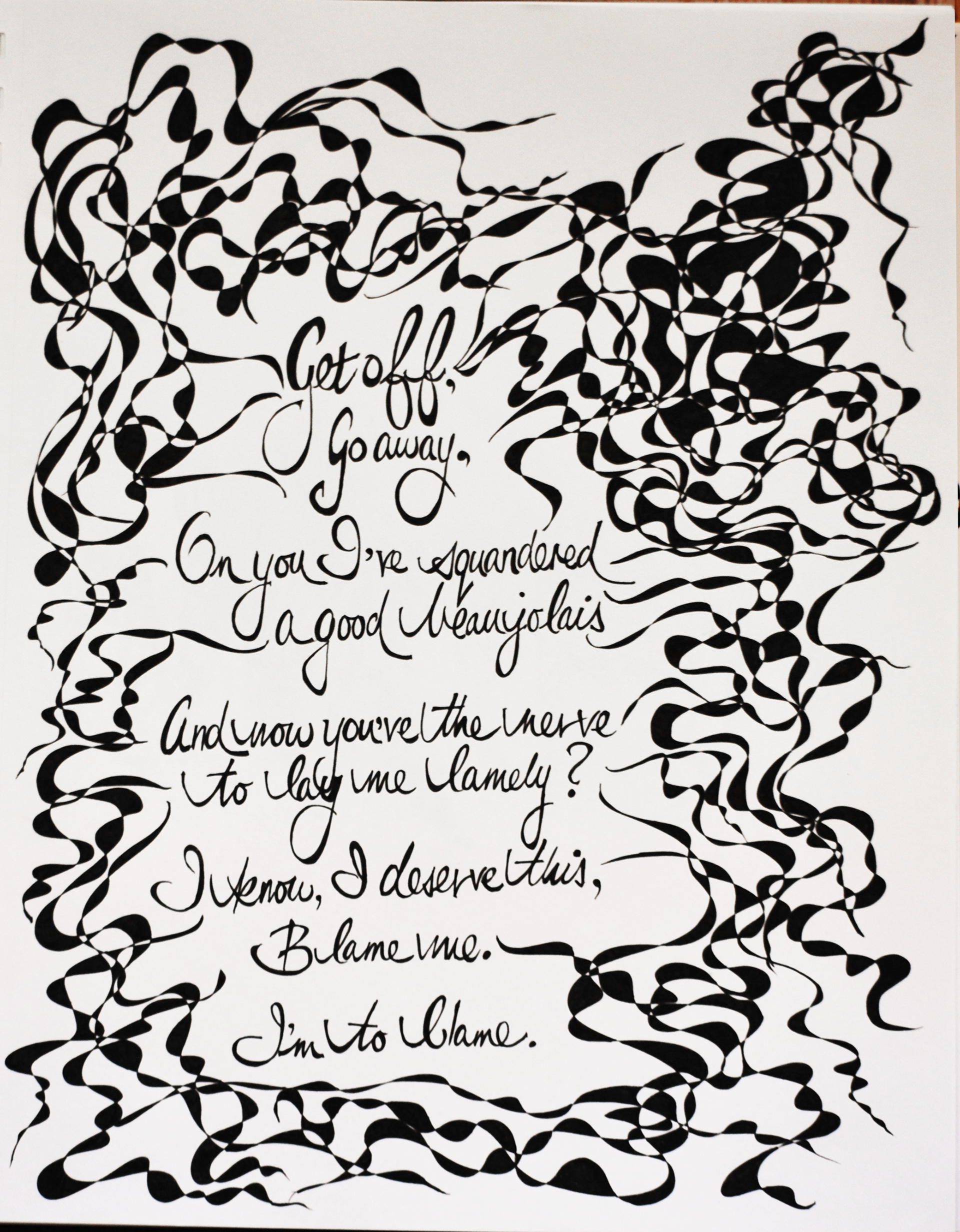 Get Off, Go Away, pen on paper, 8.25" x 11", C$200