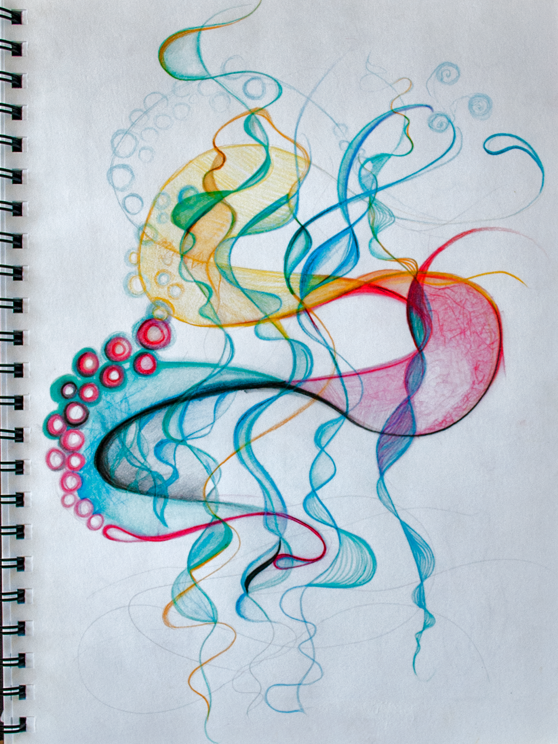 Octopus Souls, colour pencil and marker on paper, 8.25" x 12", C$400