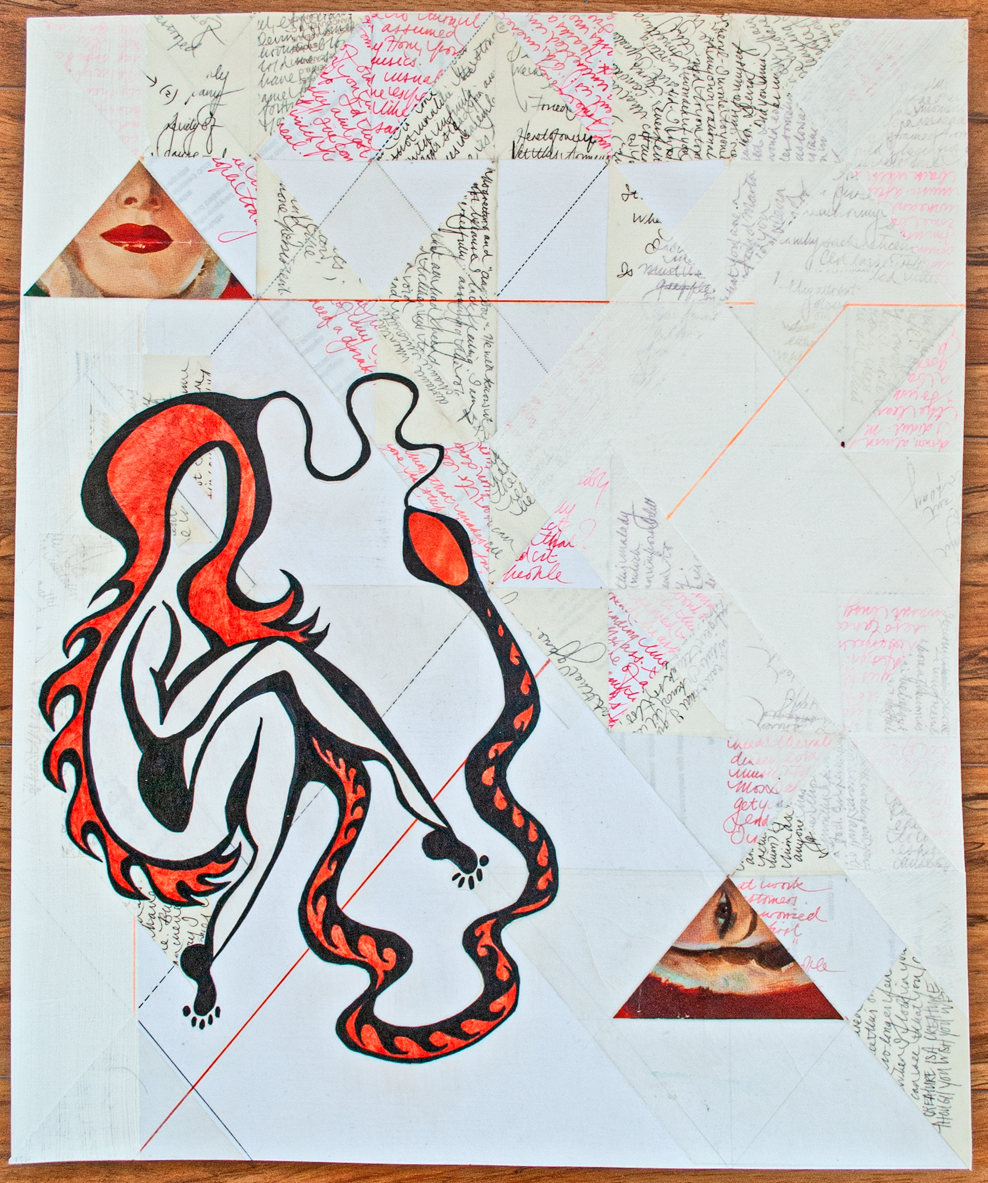 Tart #1 Snake Lady, mixed media, 11" x 17", $1000