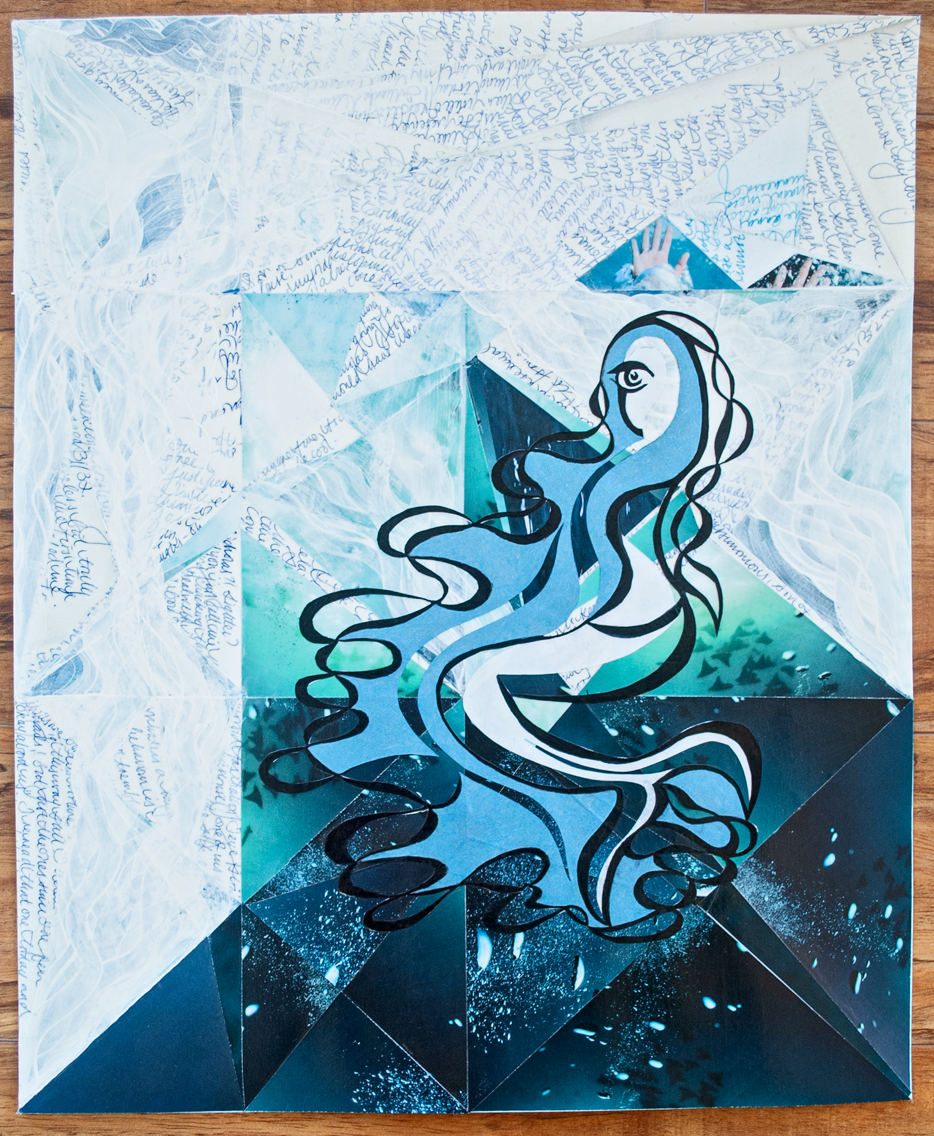 Tart #2 Drowning/Solitude, mixed media, 11" x 17", $1000