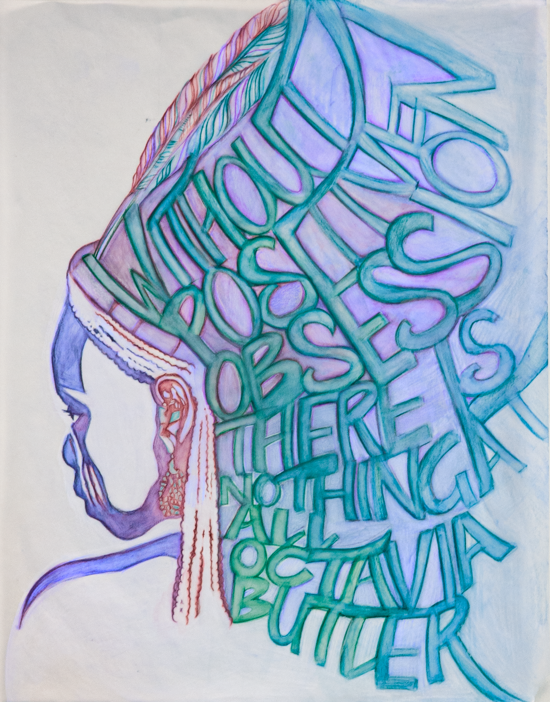Colour pencil and isopropyl on trace, Photoshop colour editing