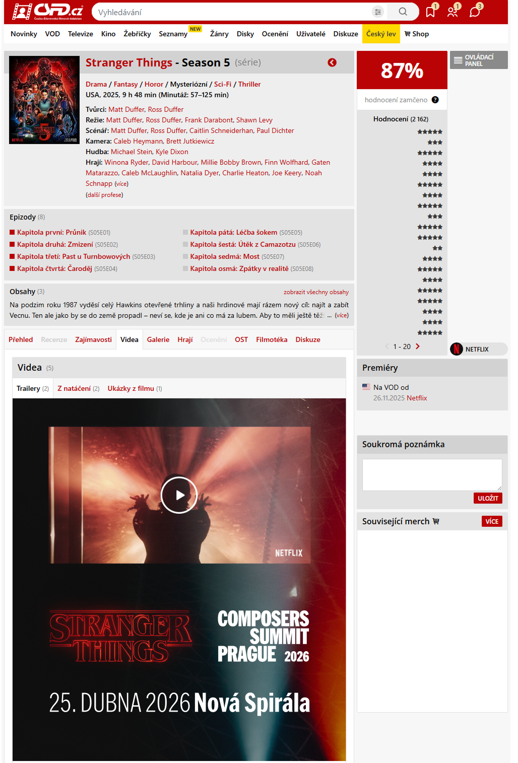 COMPOSERS SUMMIT PRAGUE 2026- Advertisement Set Visuals for Stranger Things Concert- CSFD- Video Branding