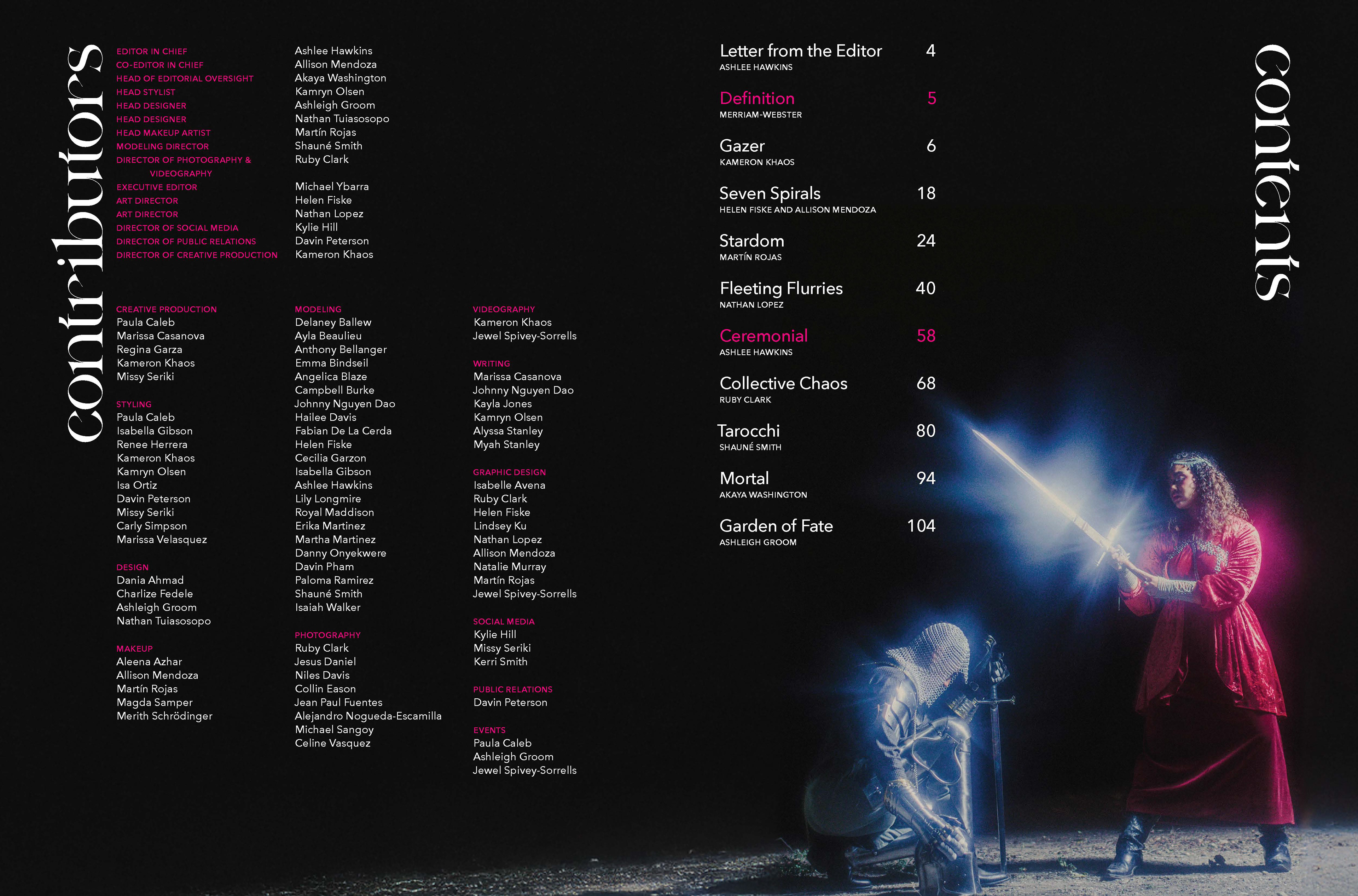 Kismet: Department Credits and TOC