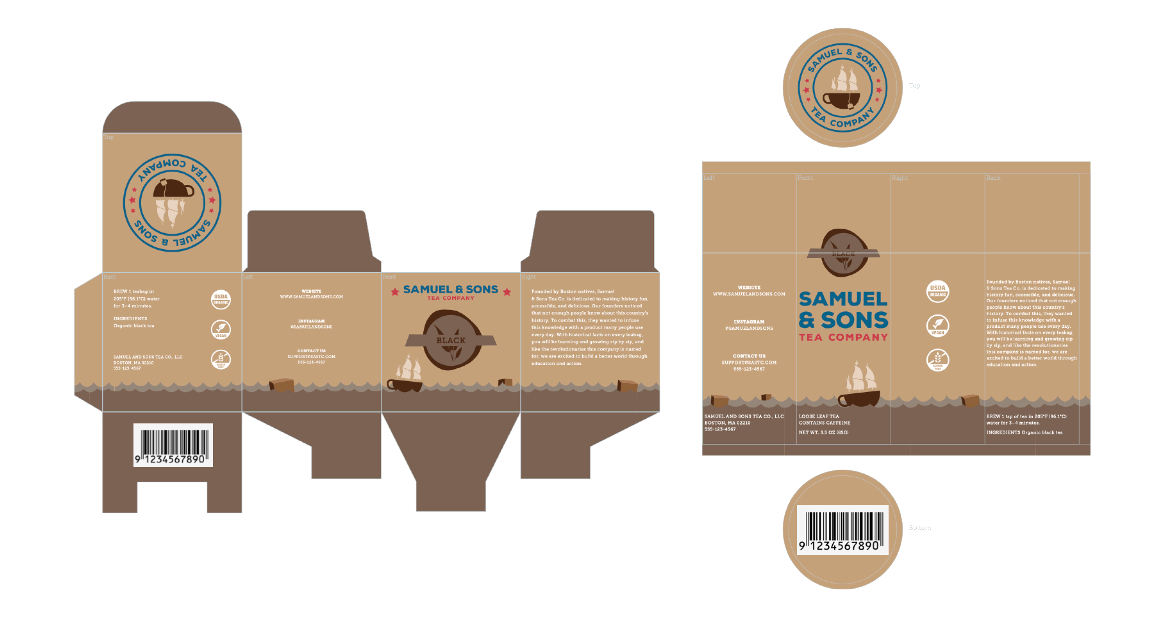 Samuel & Sons Packaging Dielines