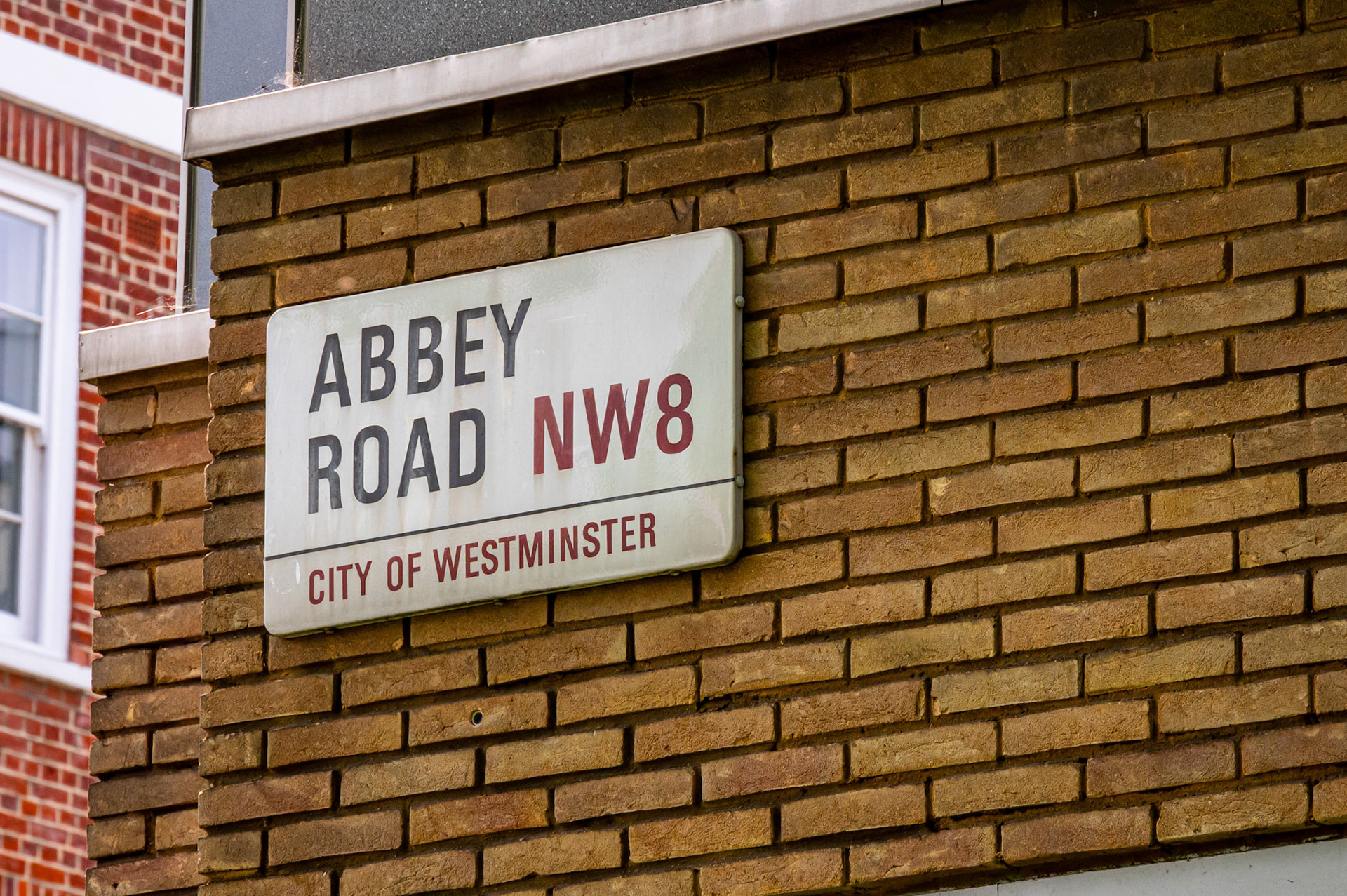 A very famous road sign - so famous that it needed to be hung high to prevent theft.