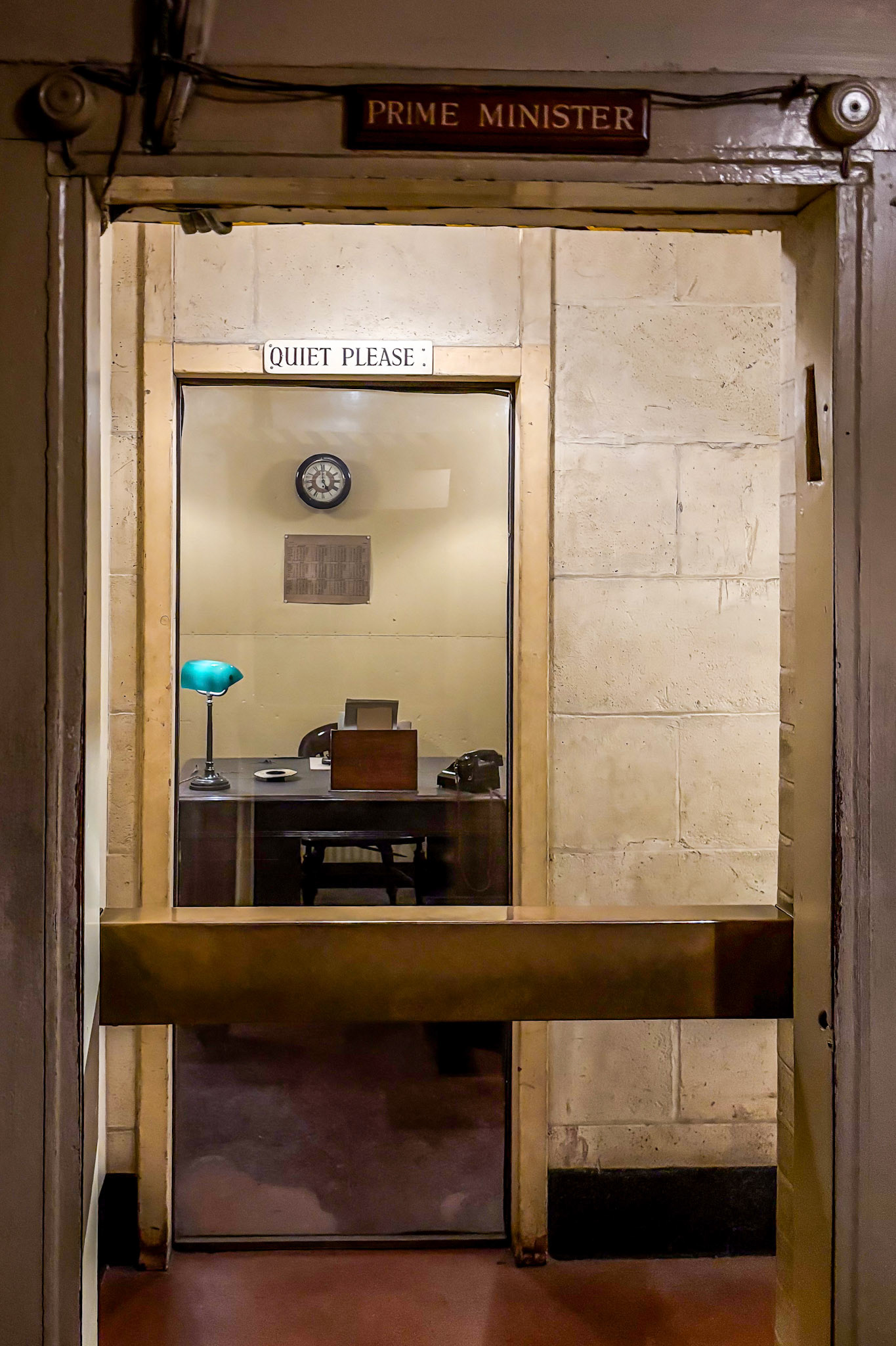 The room from which Winston Churchill spoke to the nation, in the undergound bunker below Whitehall.