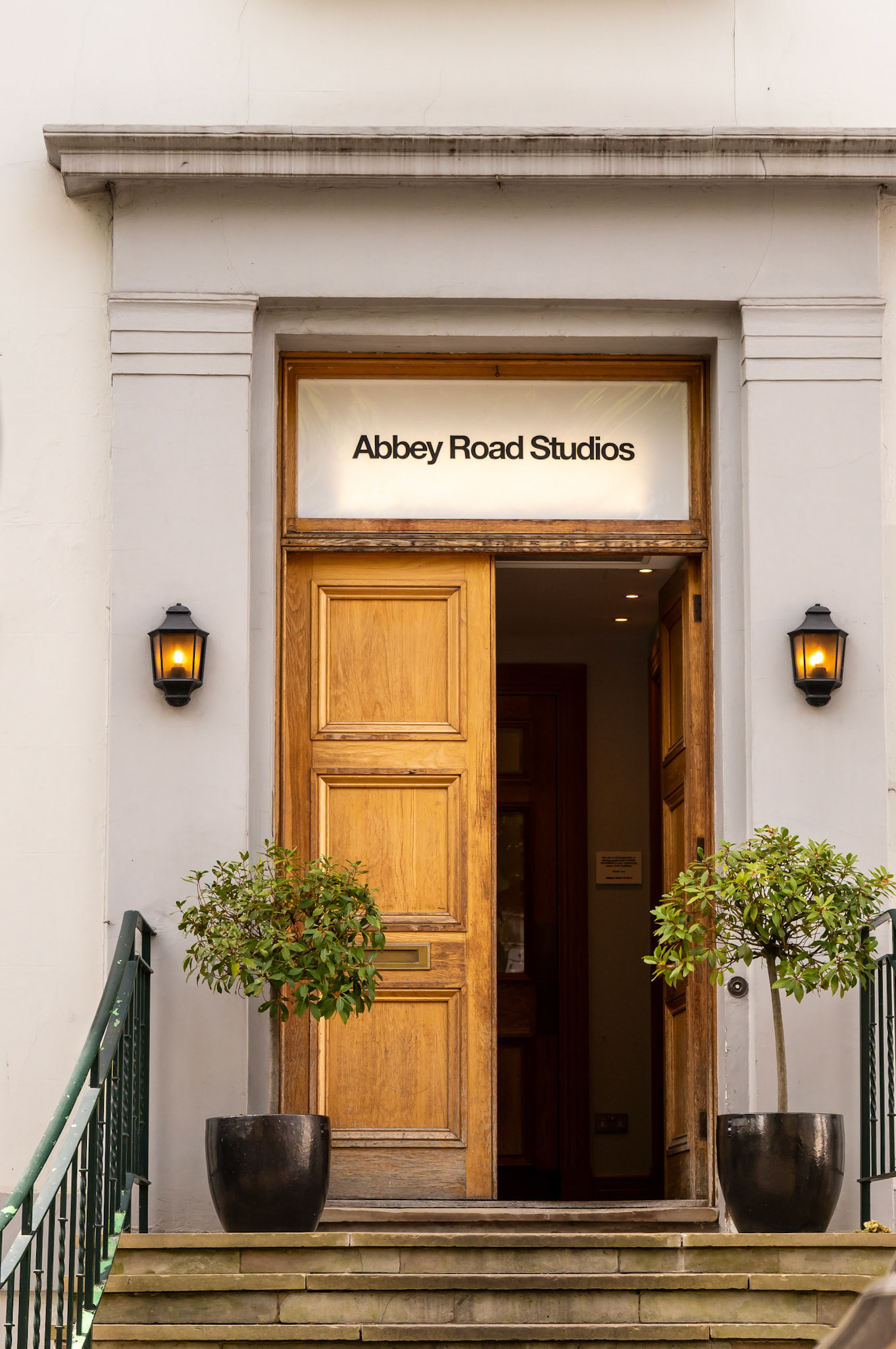 Peeking in the door at Abbey Road Studios, in north London
