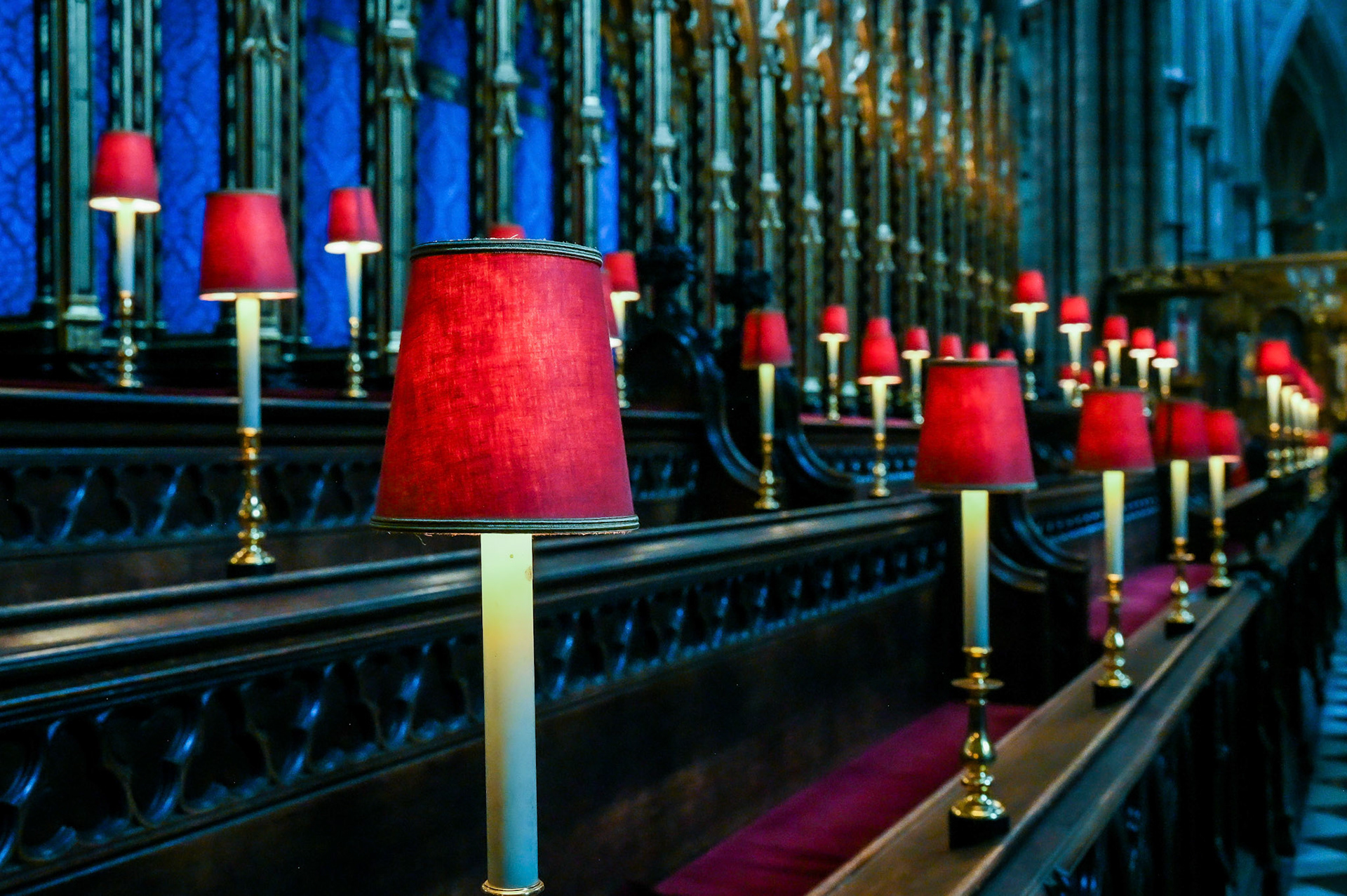 The choir stall at Westminster Abbey.
