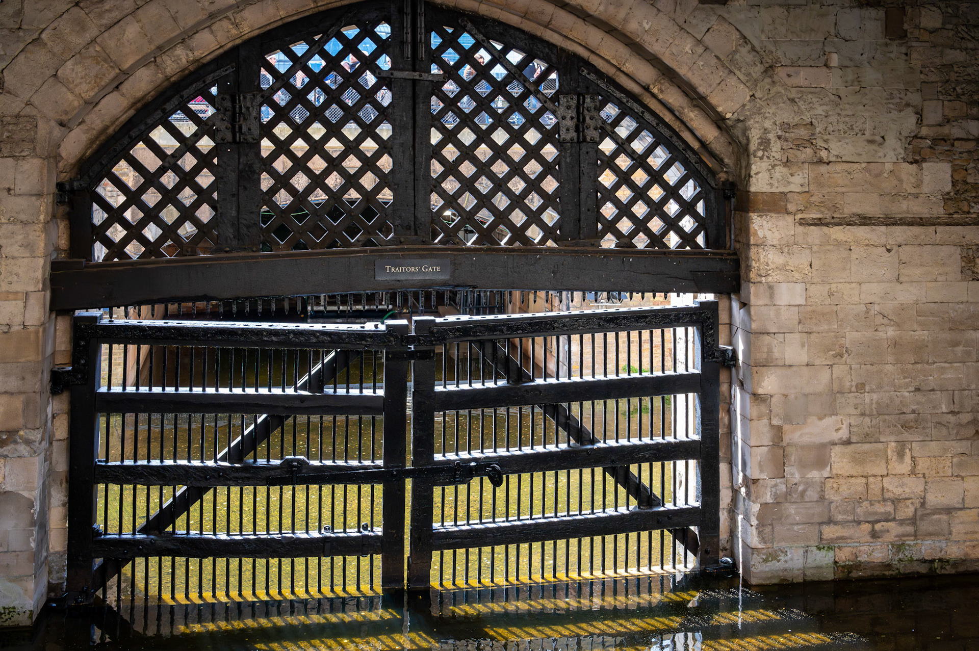 Traitors' Gate - the water entrance on the River Thames through which prisoners were brought to the Tower of London.