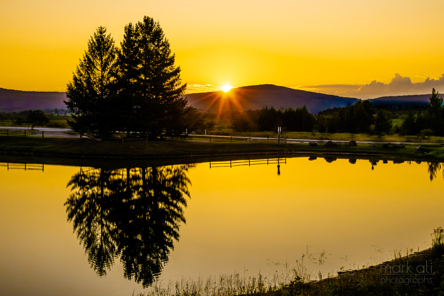The sun sets over the hills of West Virginia.