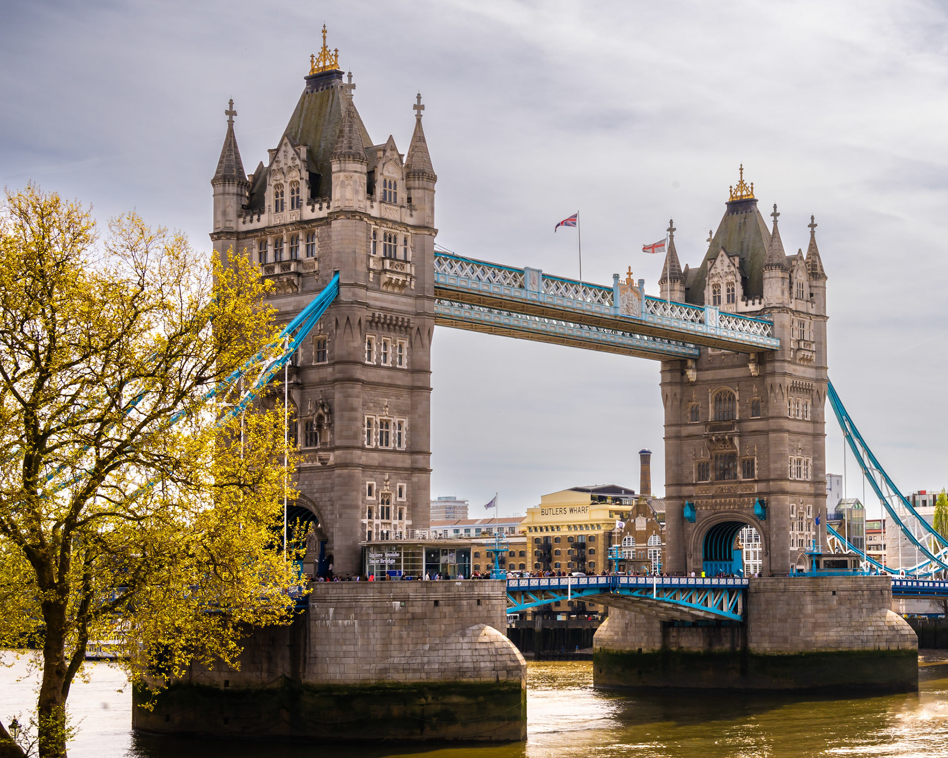 Tower Bridge (no, it's not London Bridge) over the River Thames