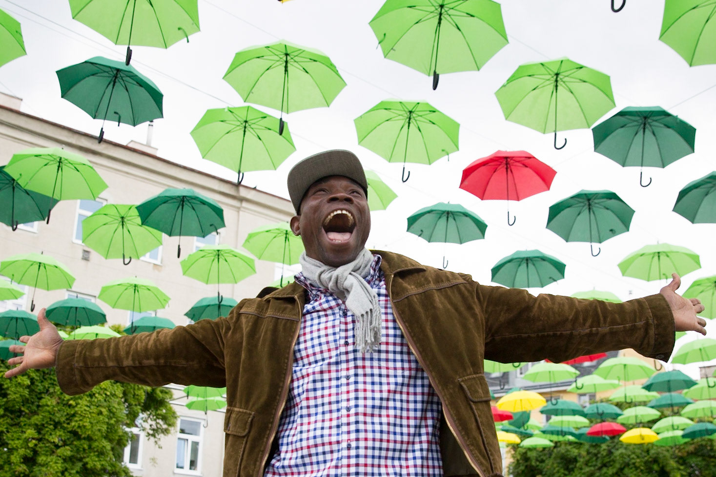 … wenn die Begeisterung durchbricht (Event "Wien lebt" am Dornerplatz in Wien).