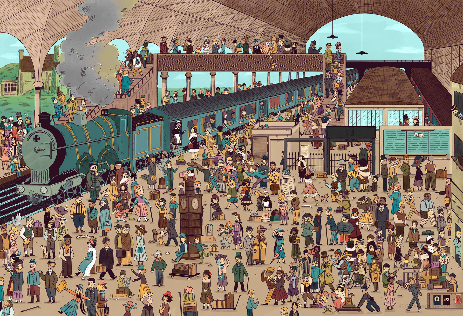 Crowded Train Station