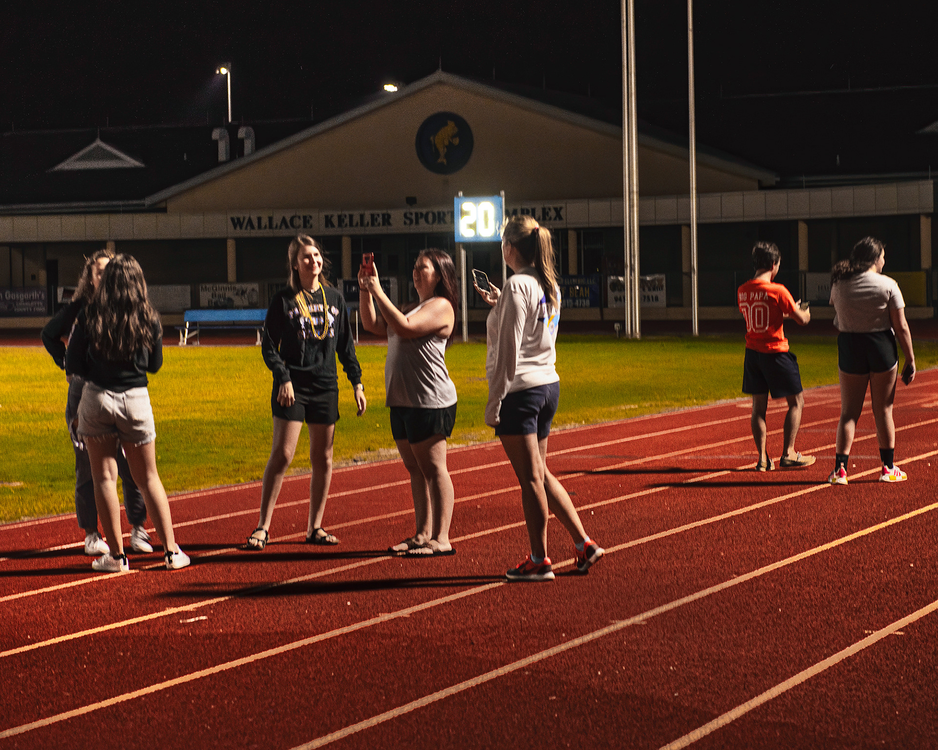 HS Class of 2020 celebrate in an empty stadium
