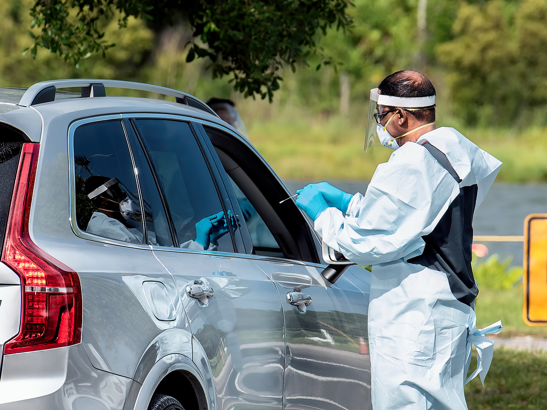 Drive through testing in Charlotte County, Florida 