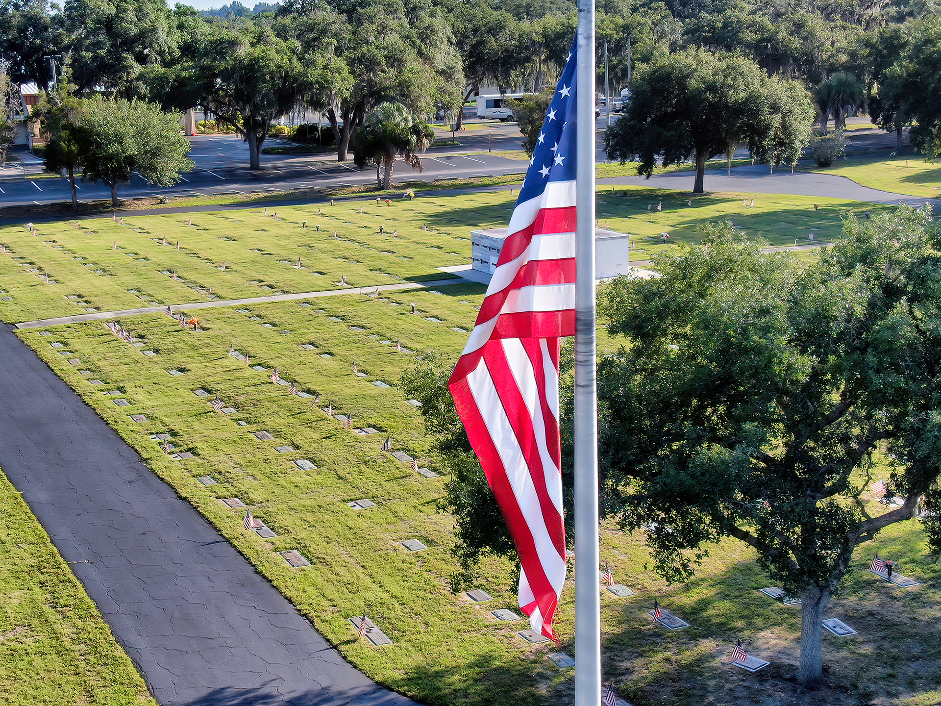 VFW Charlotte Post 5690 places flags on the graves of soldiers who gave their lives while serving the United States Military, at Restlawn Memorial Park, Port Charlotte, Friday May 22, 2020. 