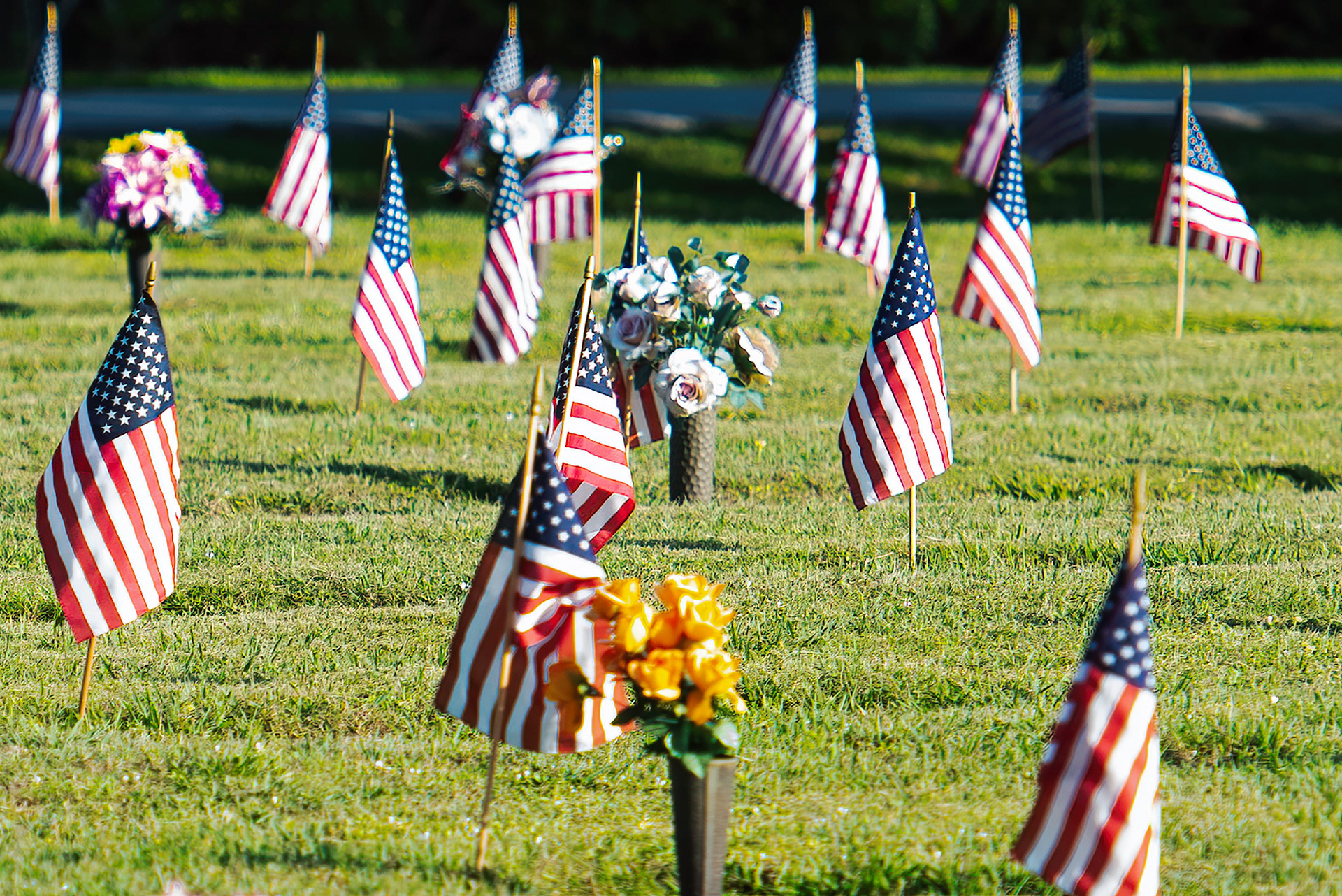 VFW Charlotte Post 5690 places flags on the graves of soldiers who gave their lives while serving the United States Military, at Restlawn Memorial Park, Port Charlotte, Friday May 22, 2020. 