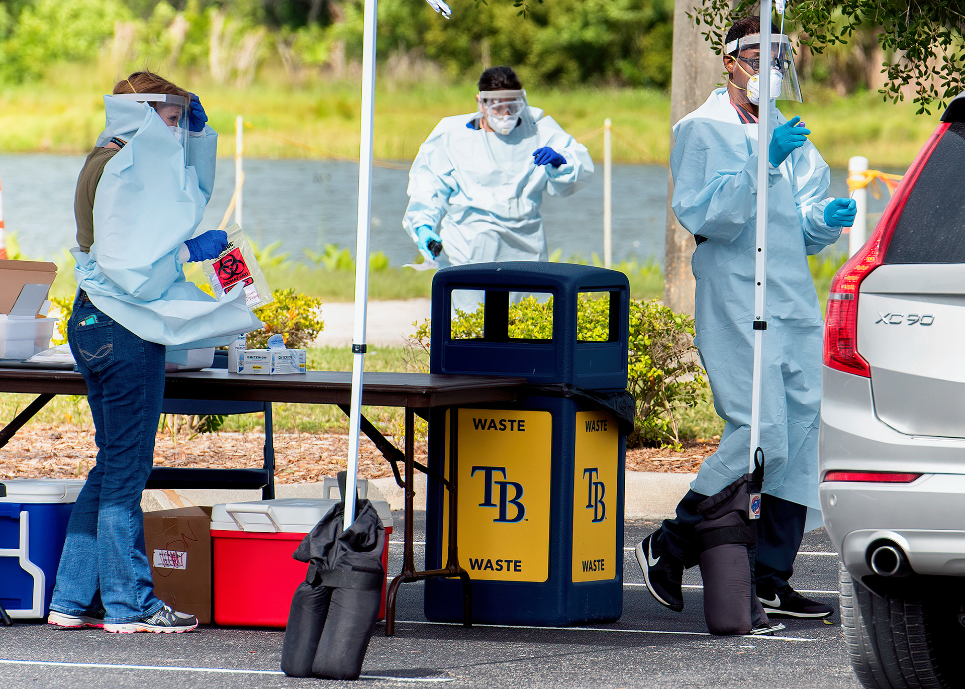 Drive through testing in Charlotte County, Florida 