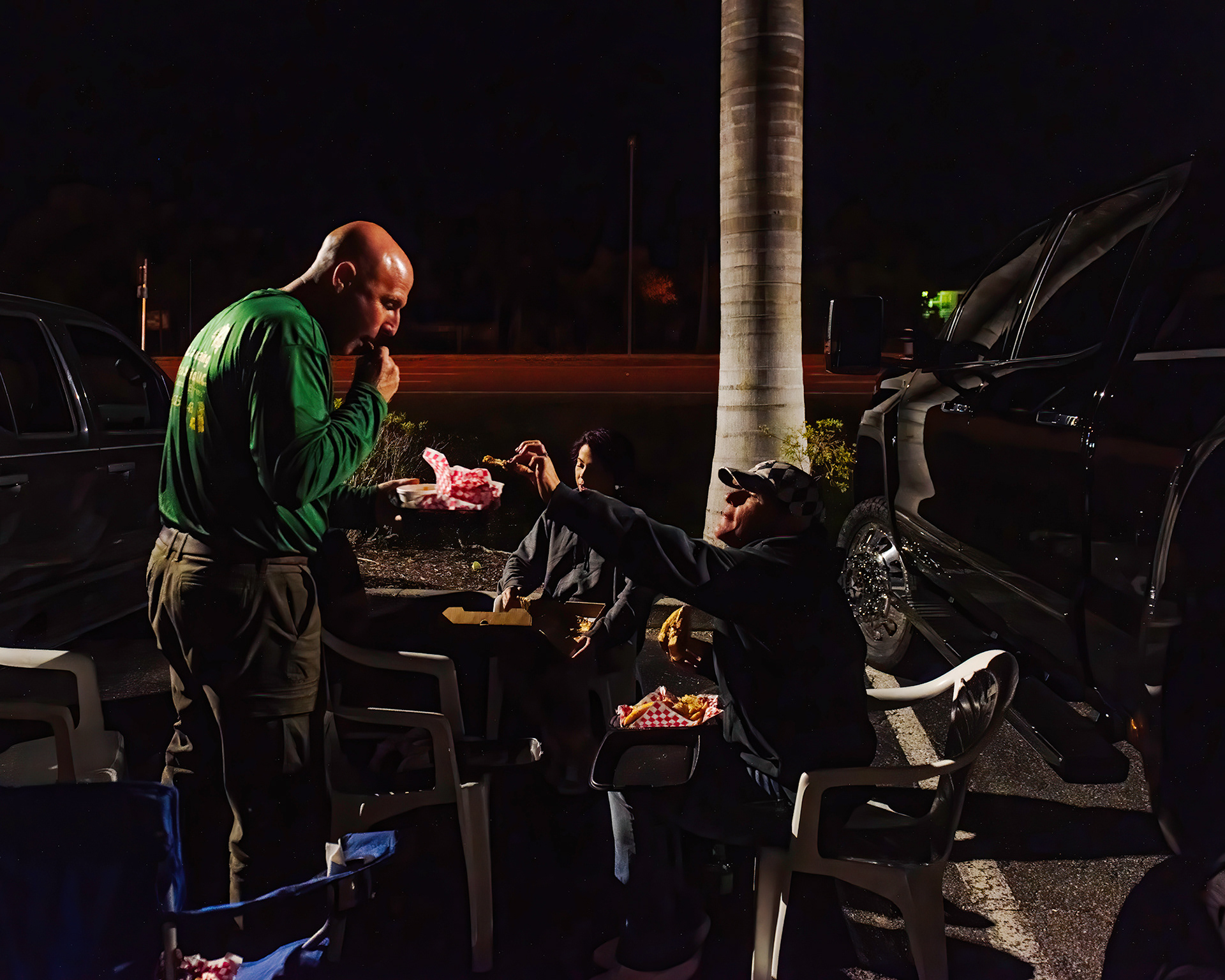 Parking Lot Pizza Party while restaurants are shuttered