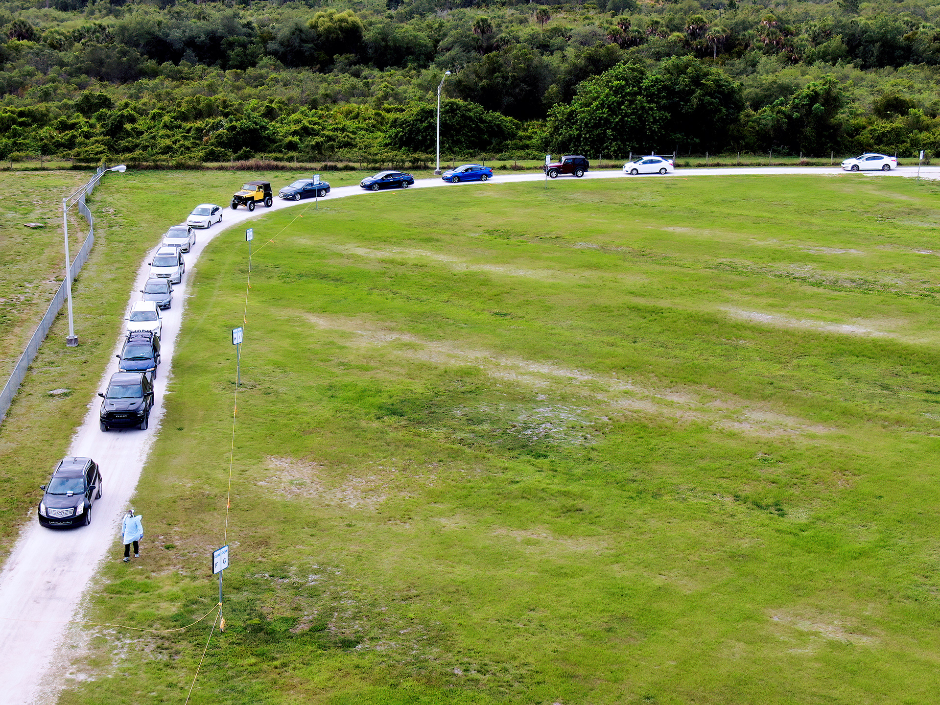 Drive through testing in Charlotte County, Florida 