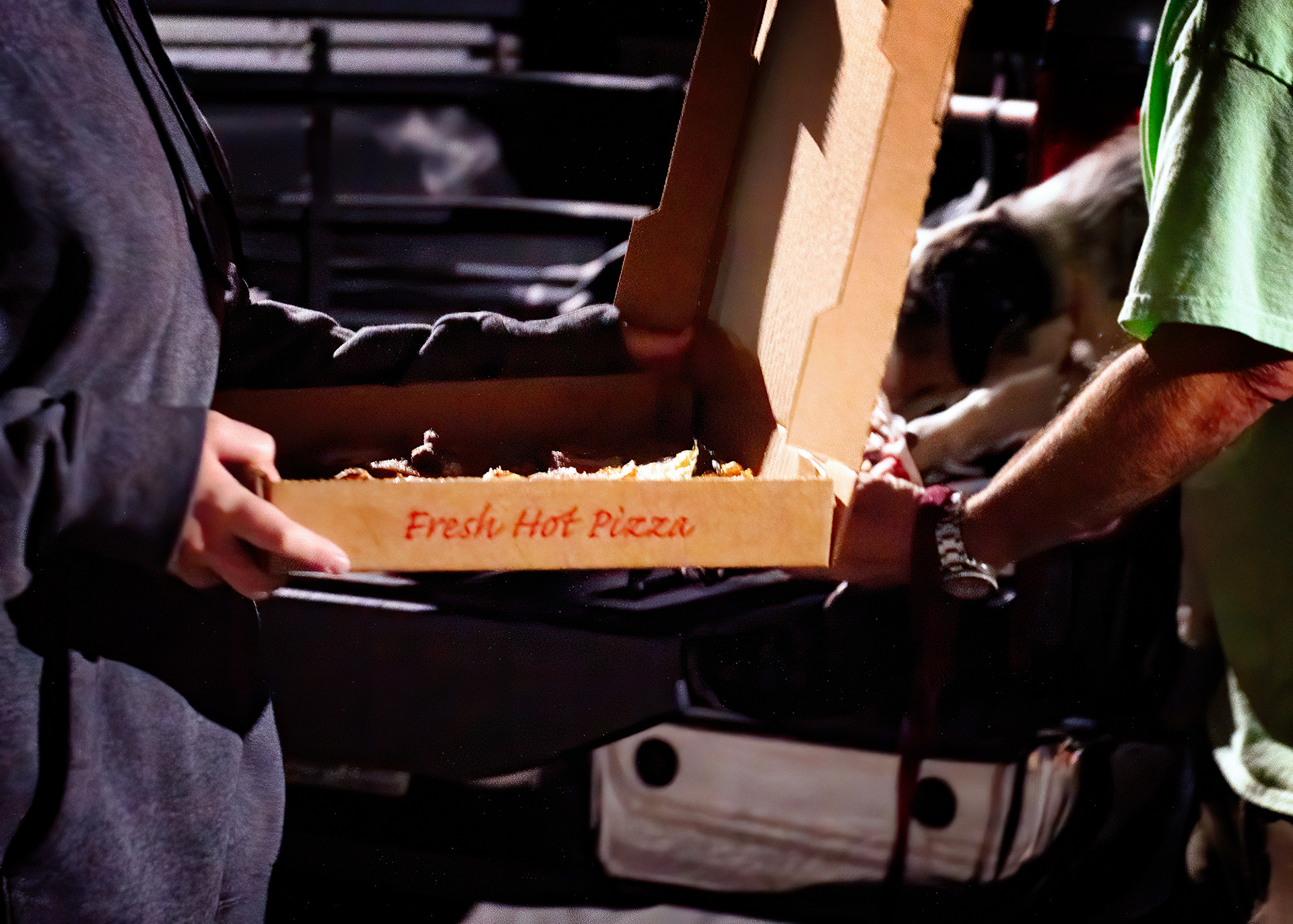 Parking Lot Pizza Party while restaurants are shuttered