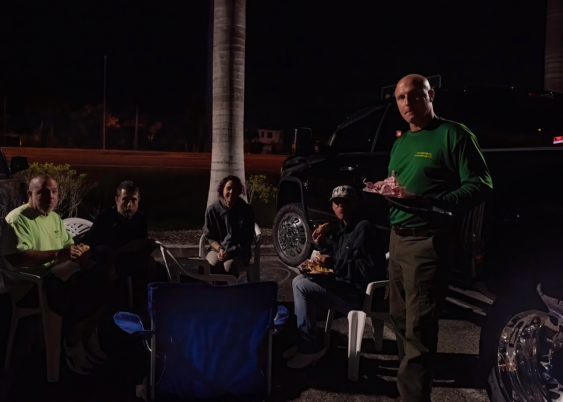 Parking Lot Pizza Party while restaurants are shuttered