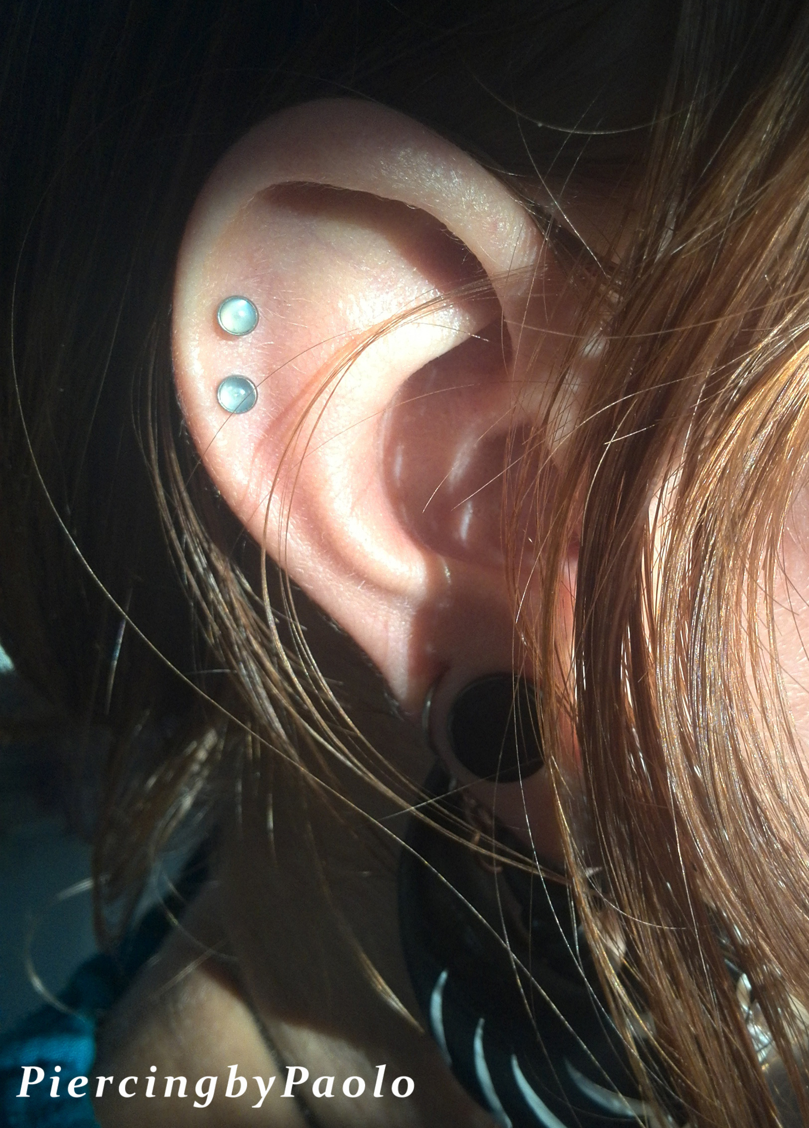 2x Helix w/ Natural Moonstone