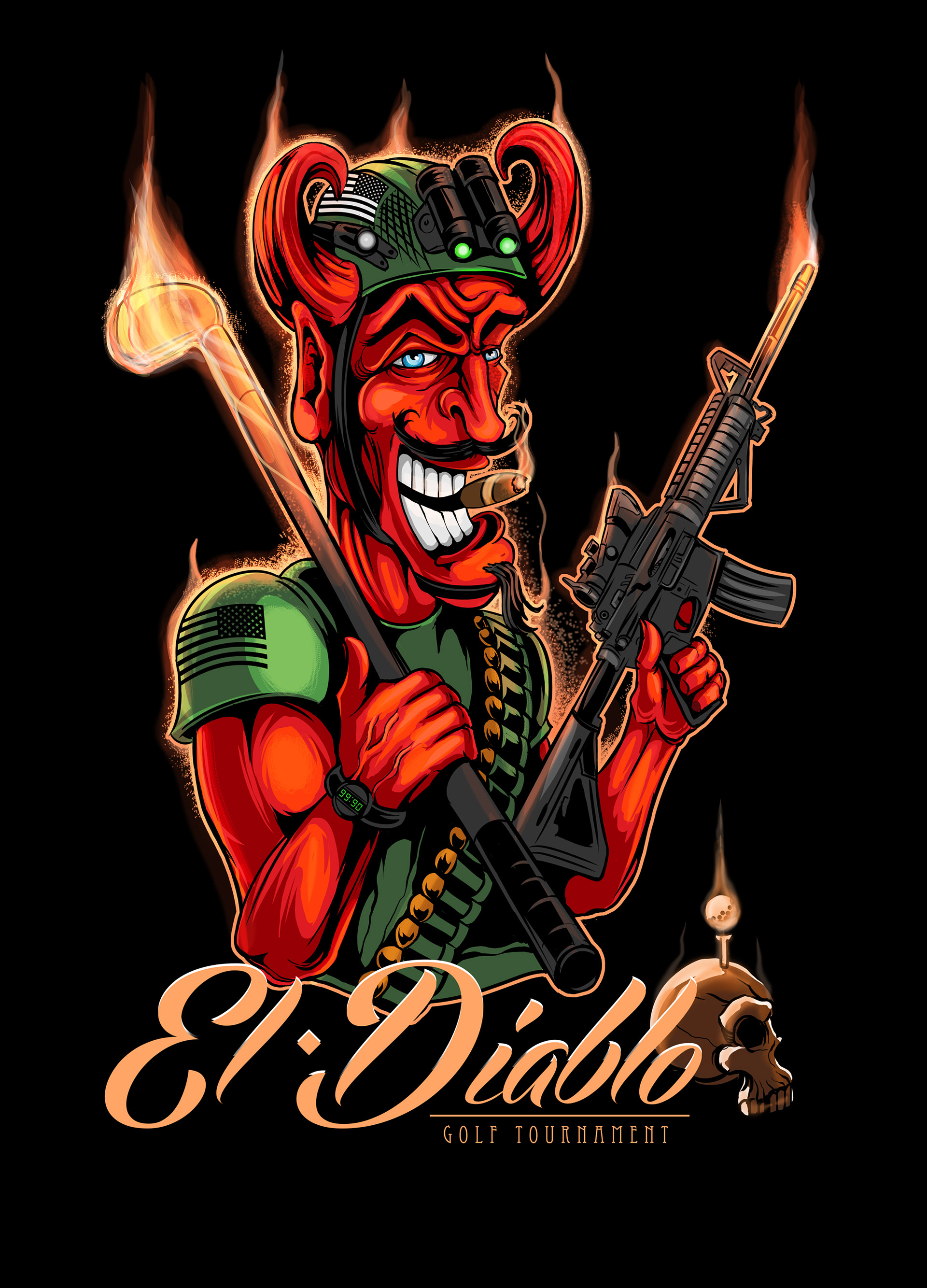 Special Forces Military Devil with M4 Rifle