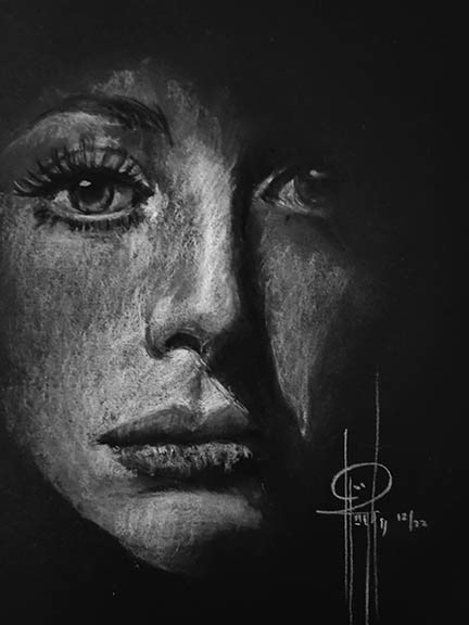 Joan - 6x8 Charcoal SOLD
