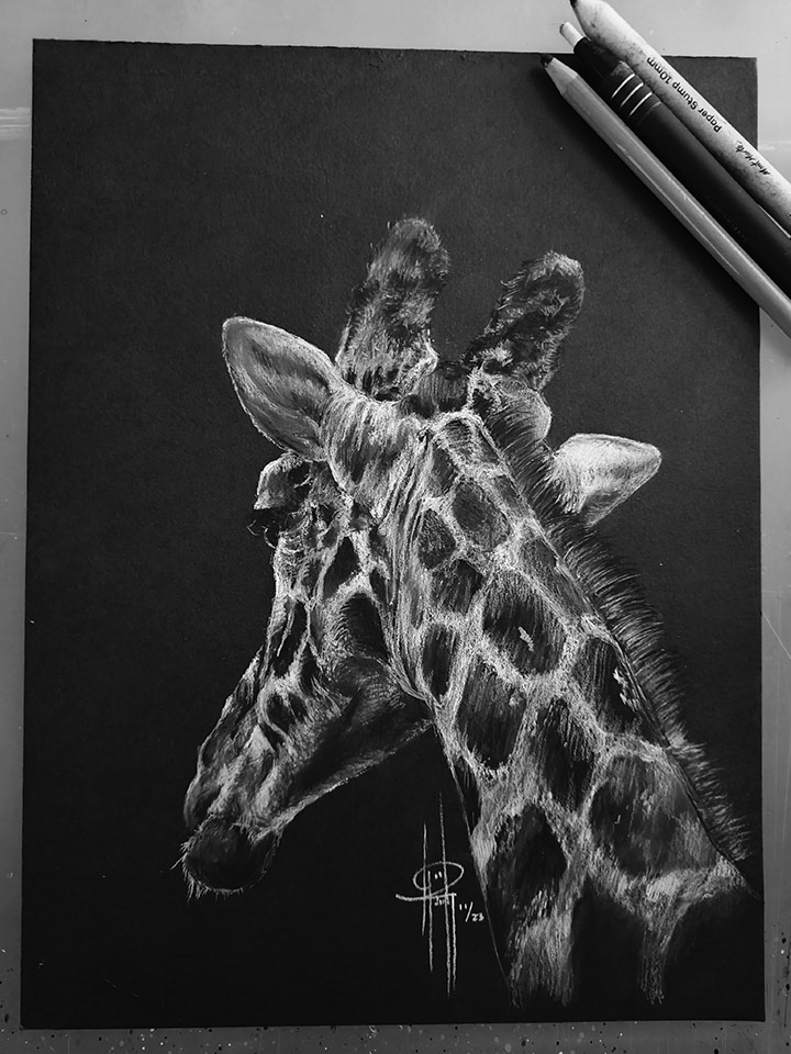 Giraffe 9x12