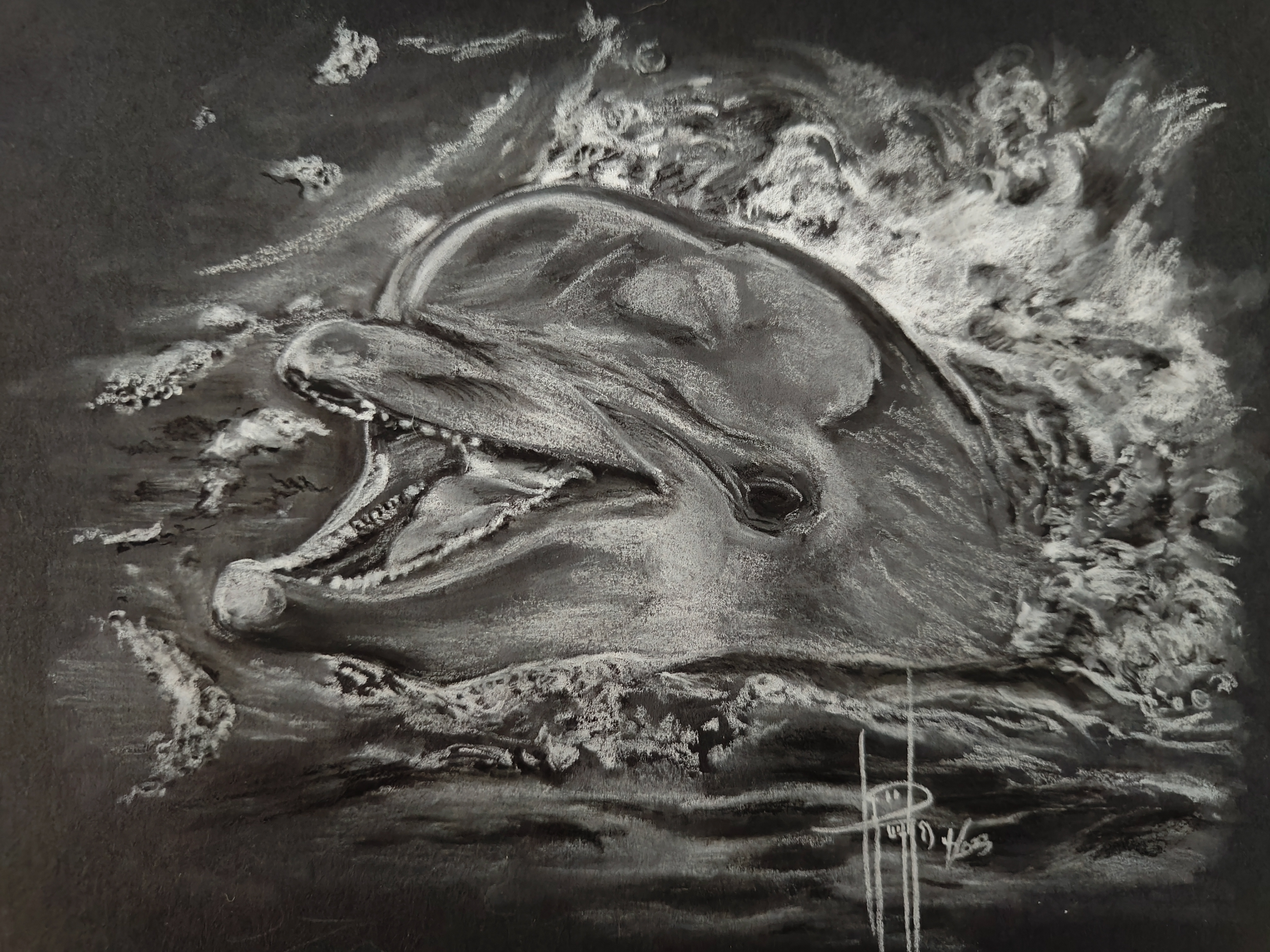 Smile 6x8 Charcoal wMat $100