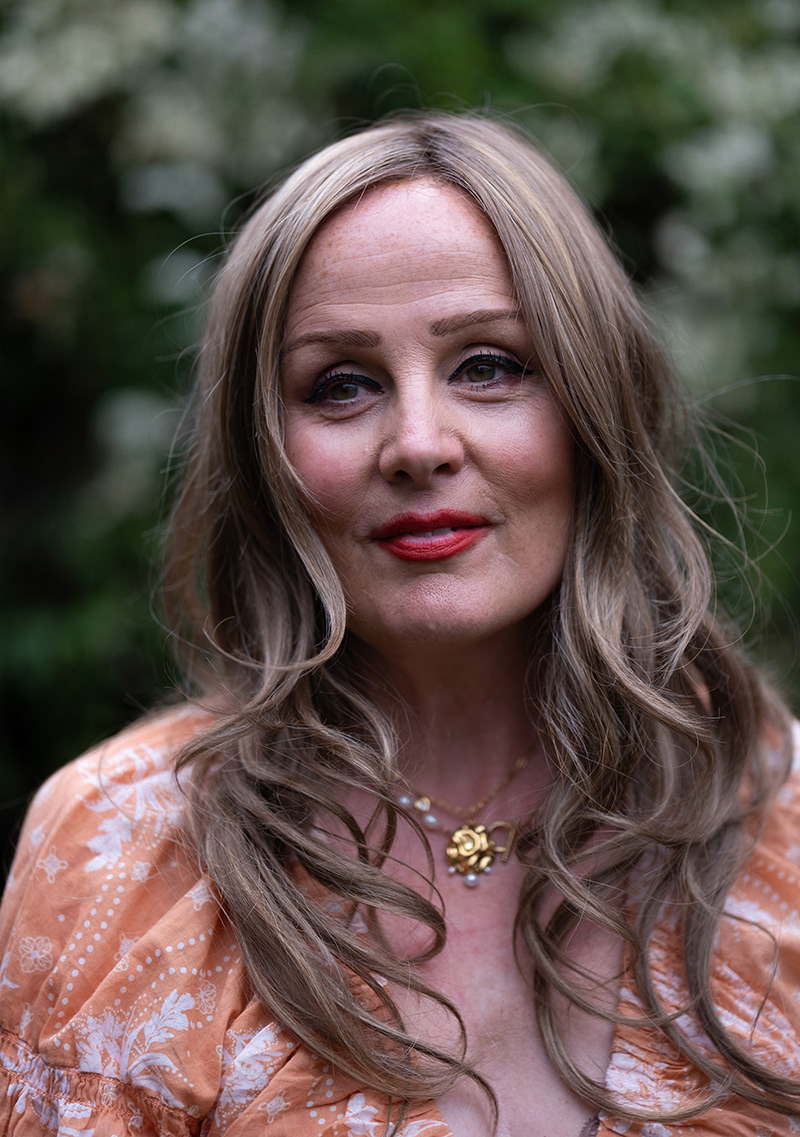 Rebecca pictured in her North Wales home in July 2025