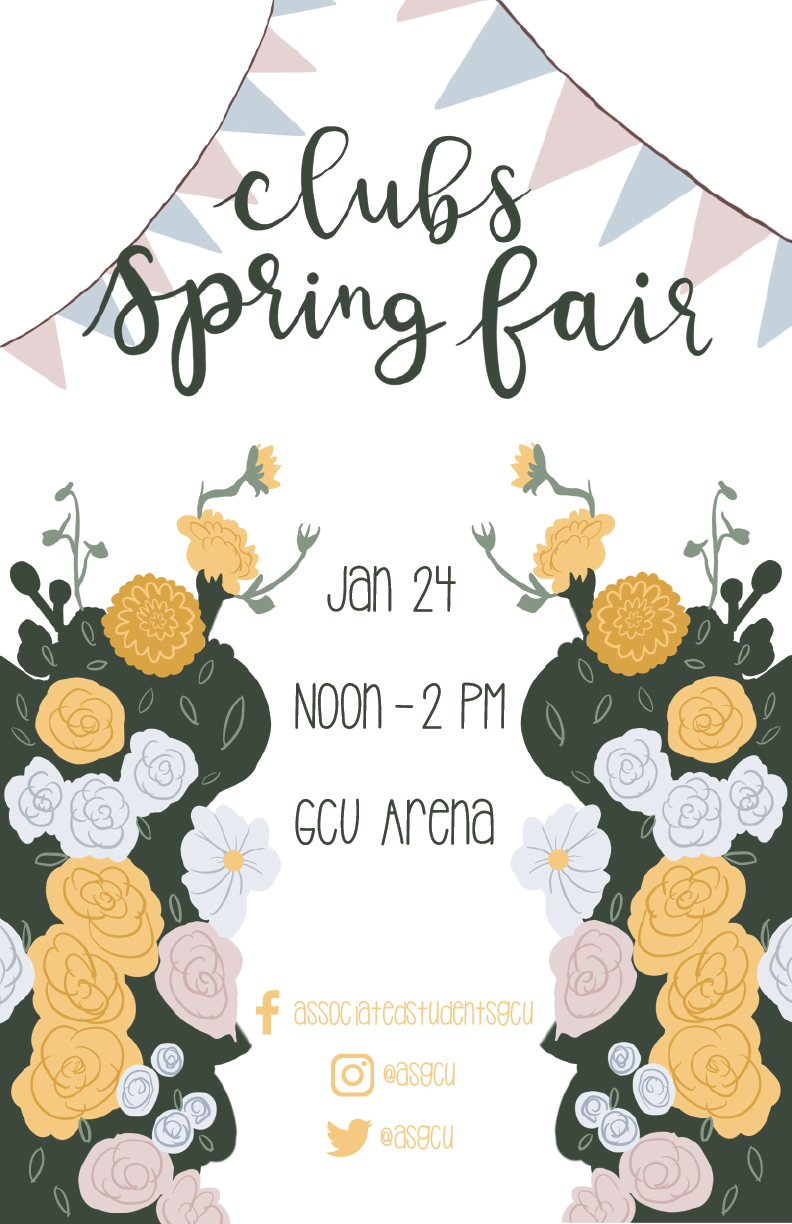 For the Clubs Spring Fair event poster, the client requested feminine, spring elements. Nearly the whole poster was drawn on my iPad.