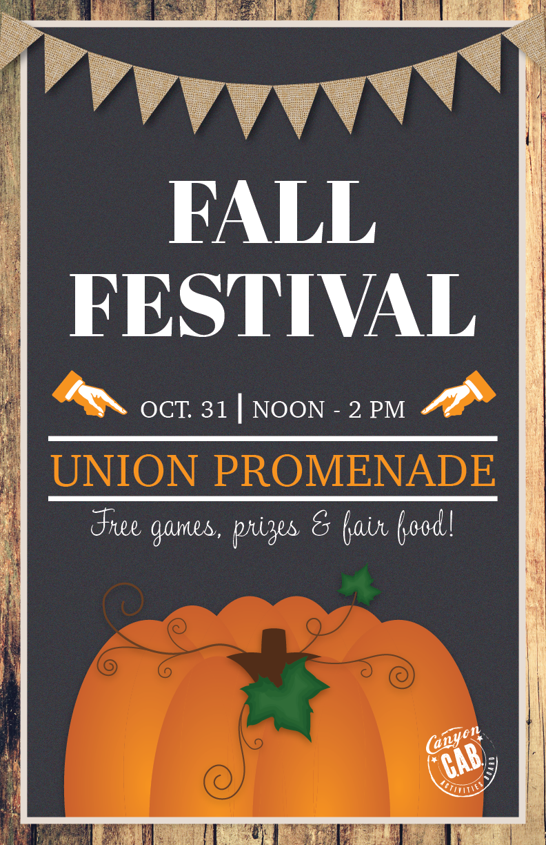 For the Fall Festival event poster, the client requested it to have a fall and fair/carnival elements.