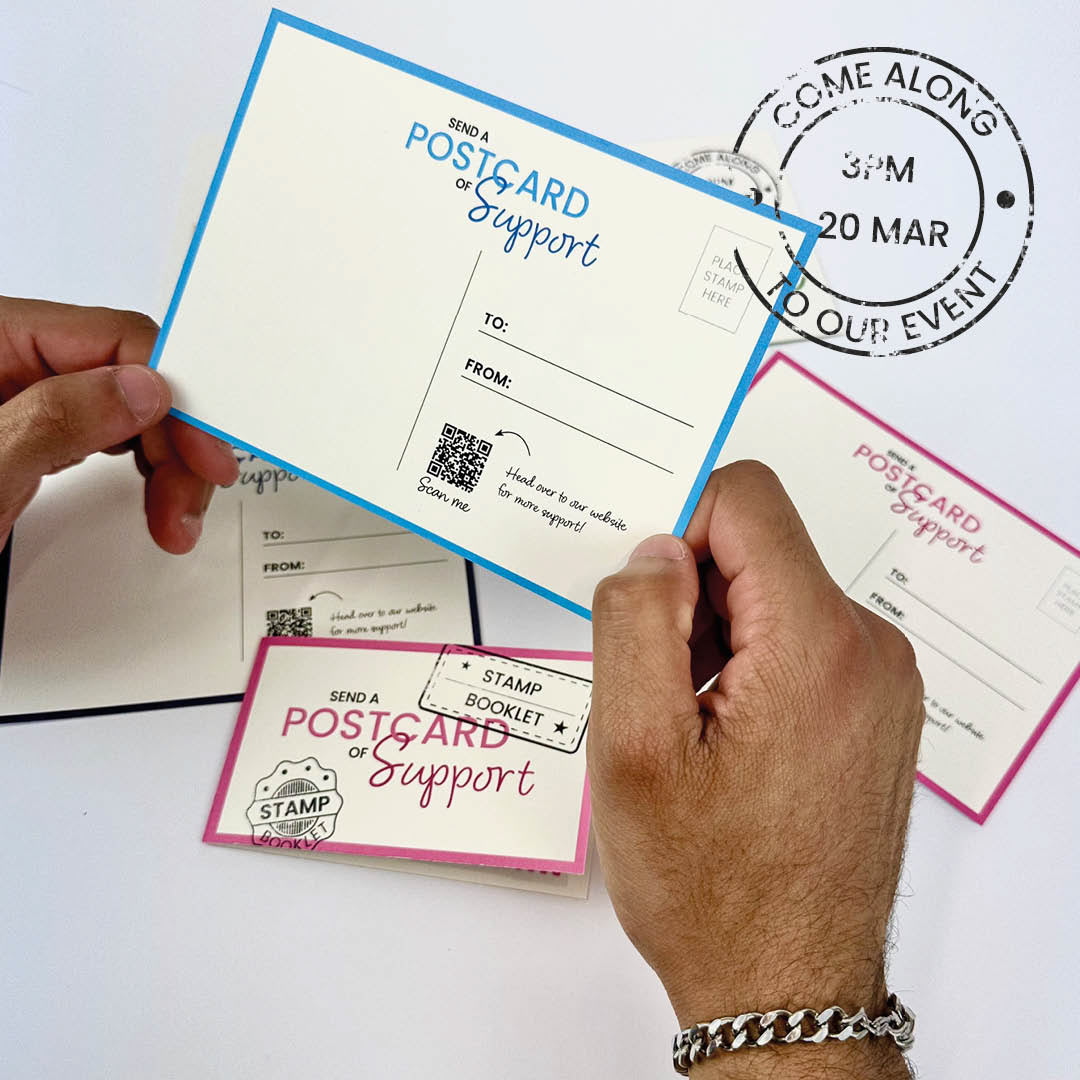 Physical postcards and stamp booklet