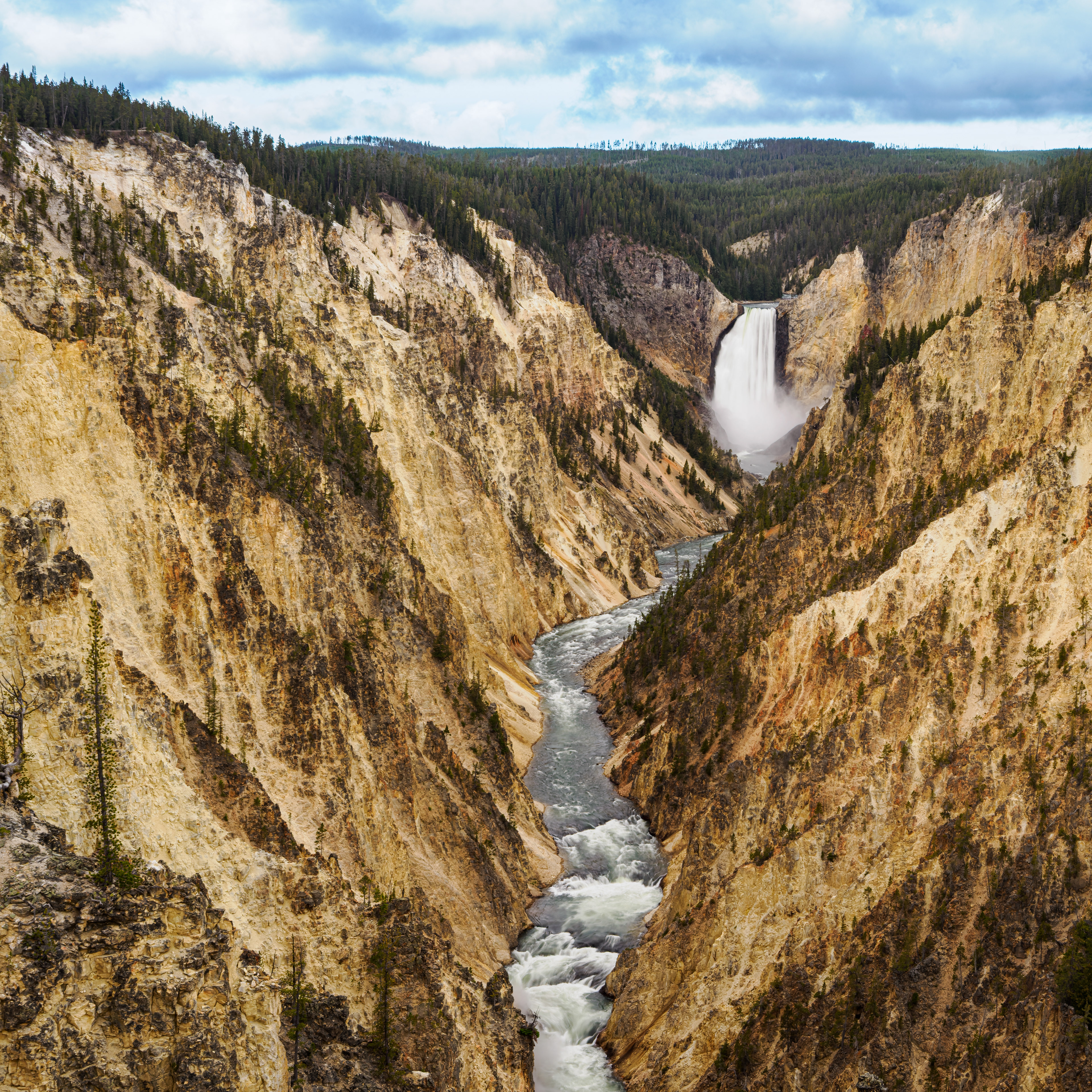 Artist Point at Grand Canyon of Yellowstone.  Yellowstone National Park.