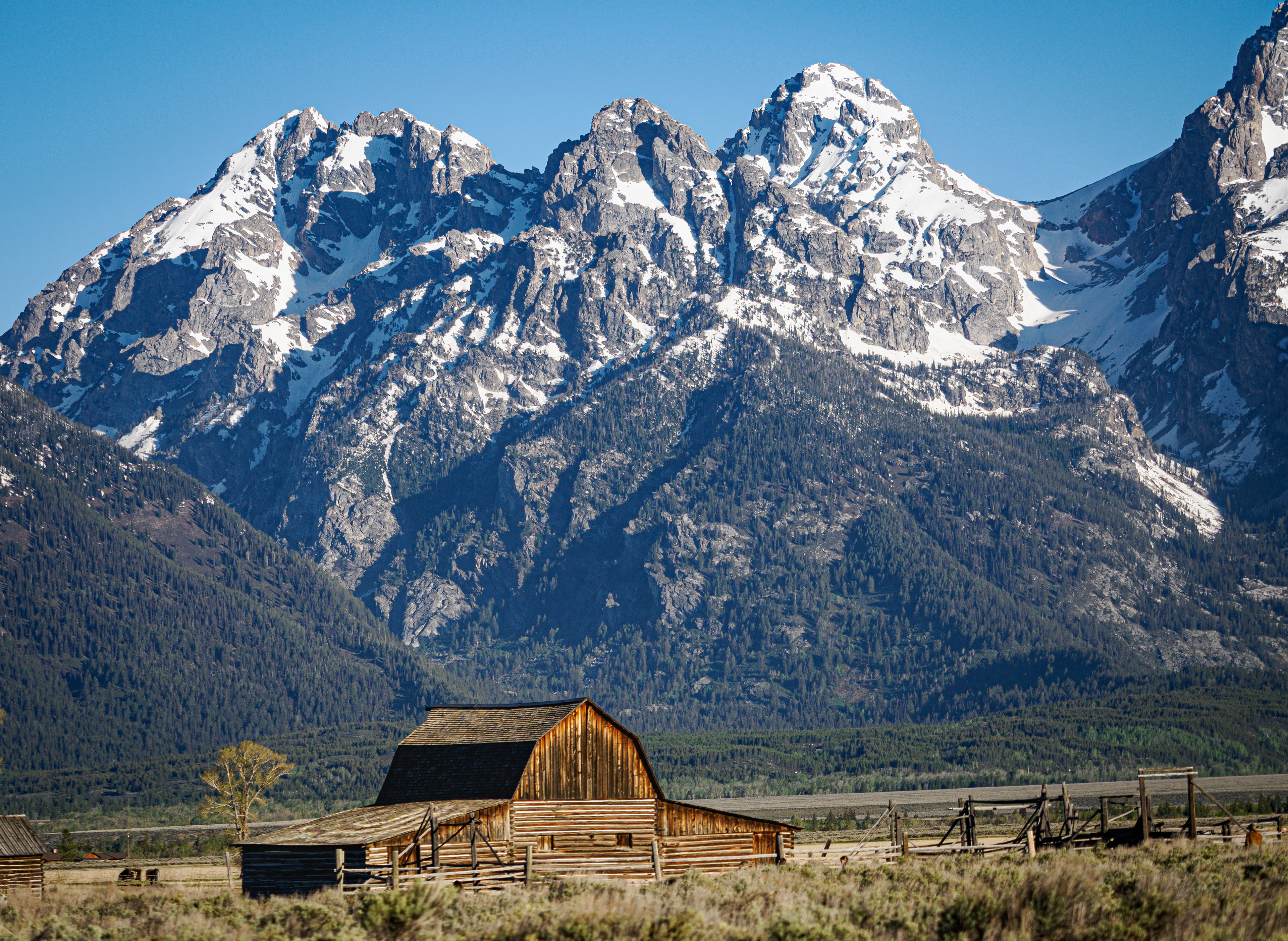 John Moulton Barn at Mormon Row.  Grand Teton National Park in Jackson Hole.
