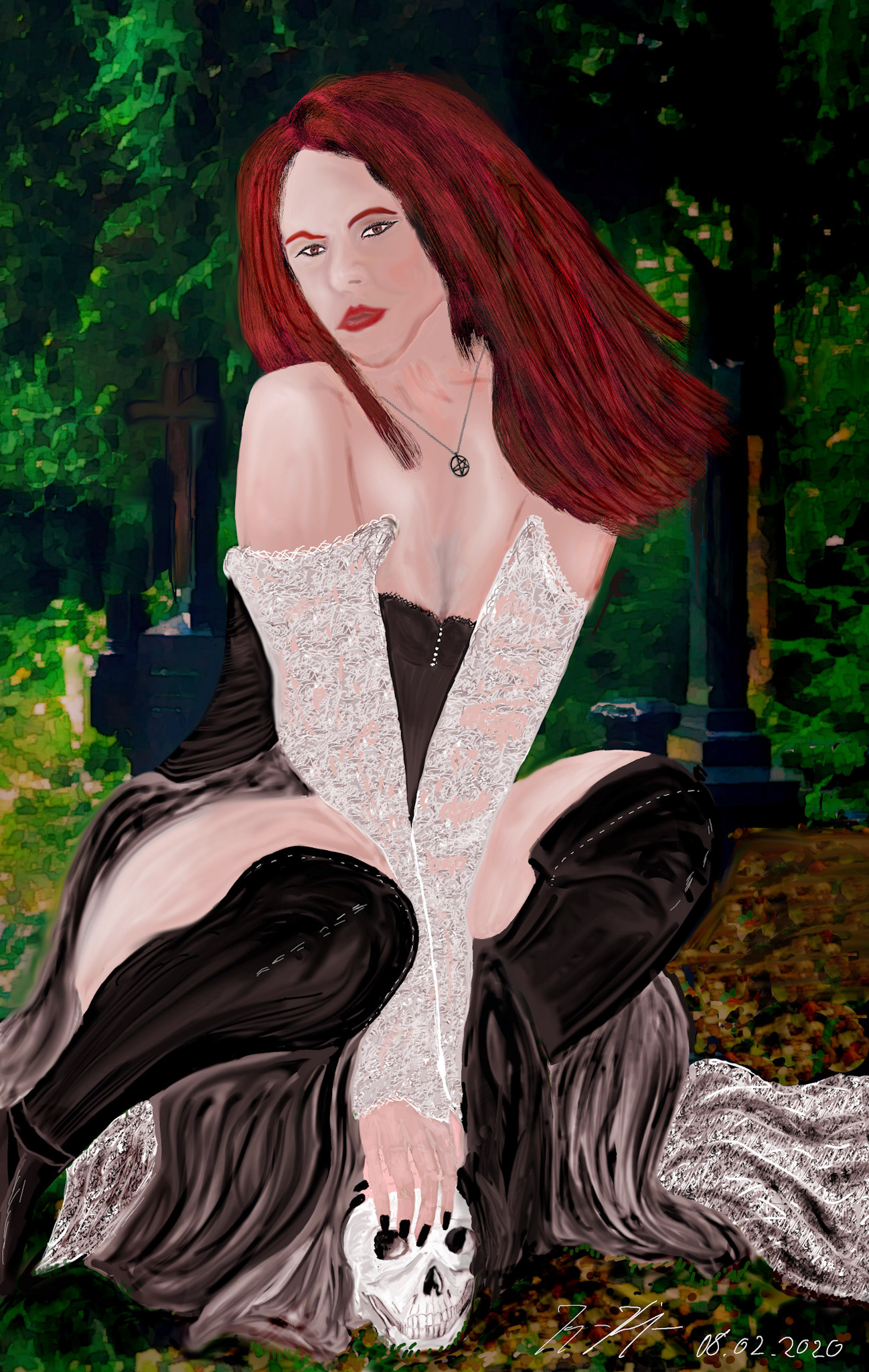 lady in red
