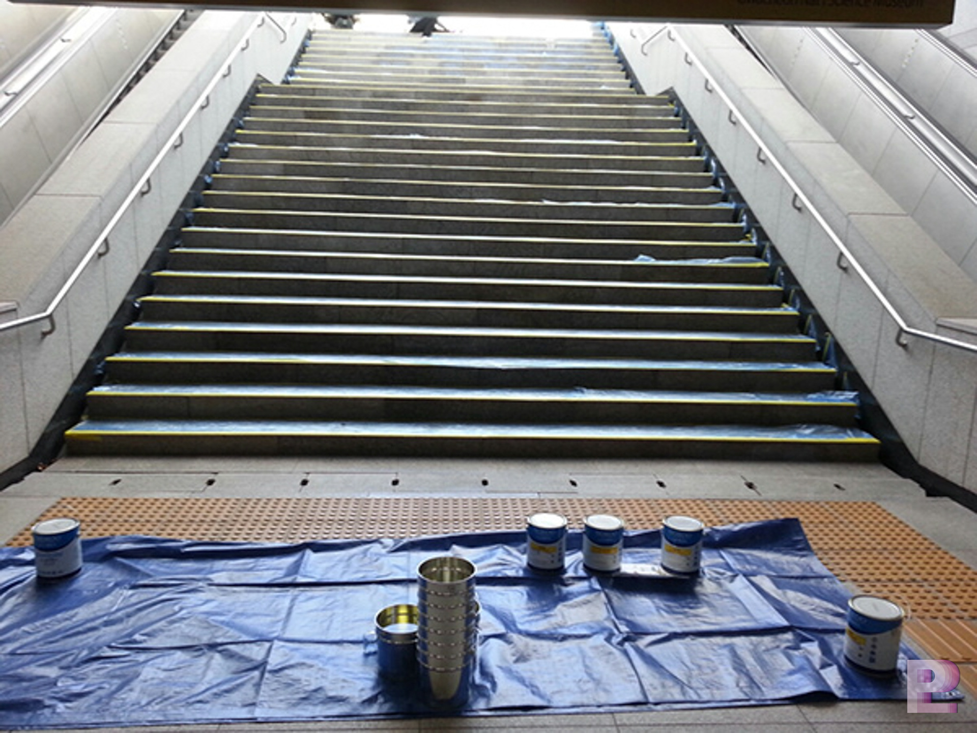 과천정부청사역 계단벽화 작업과정