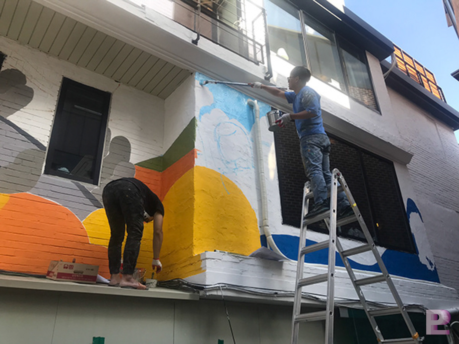 벽화 시공과정 이미지