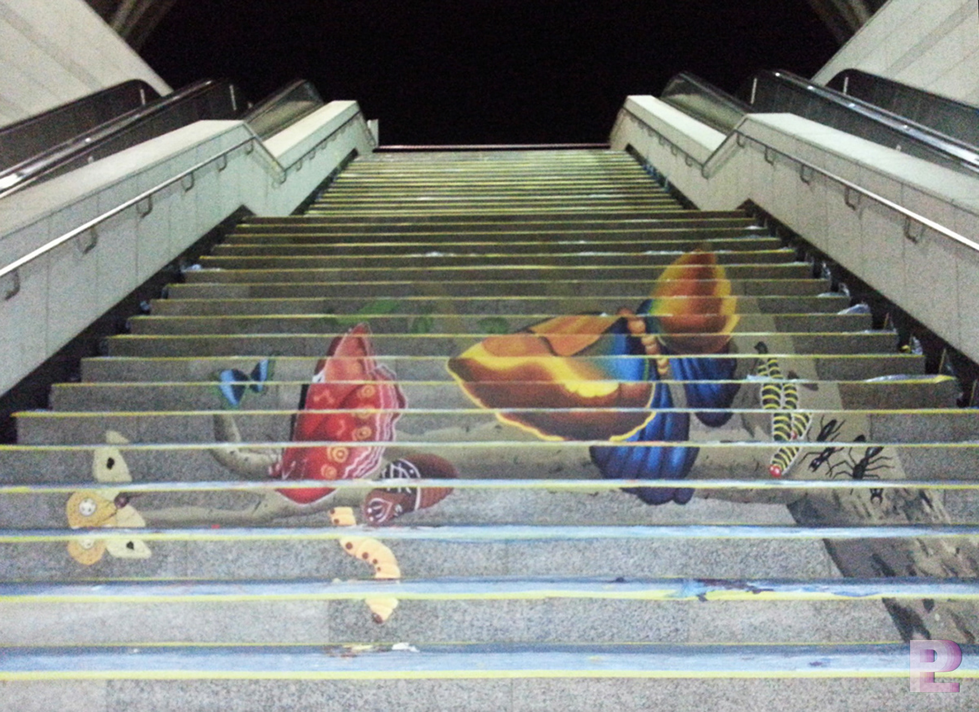 과천정부청사역 계단벽화 작업과정