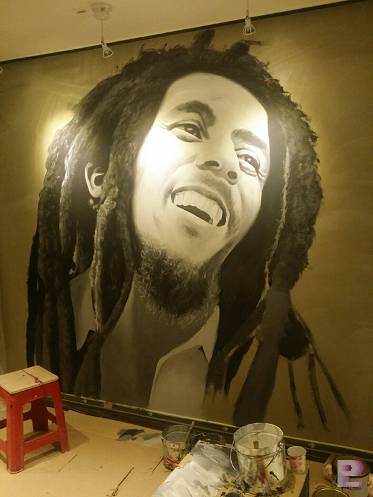 밥말리 인테리어벽화 진행과정