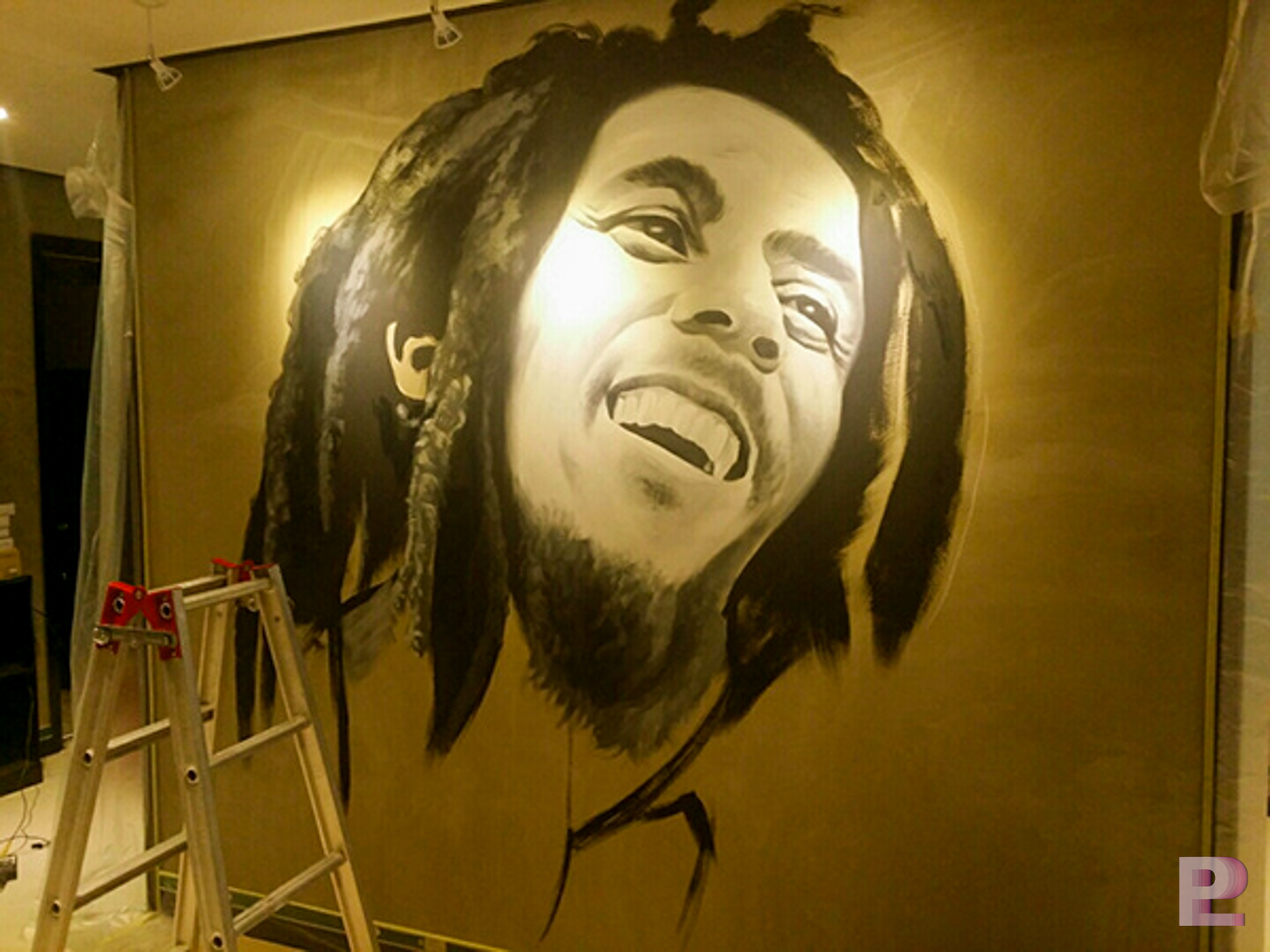 밥말리 인테리어벽화 진행과정