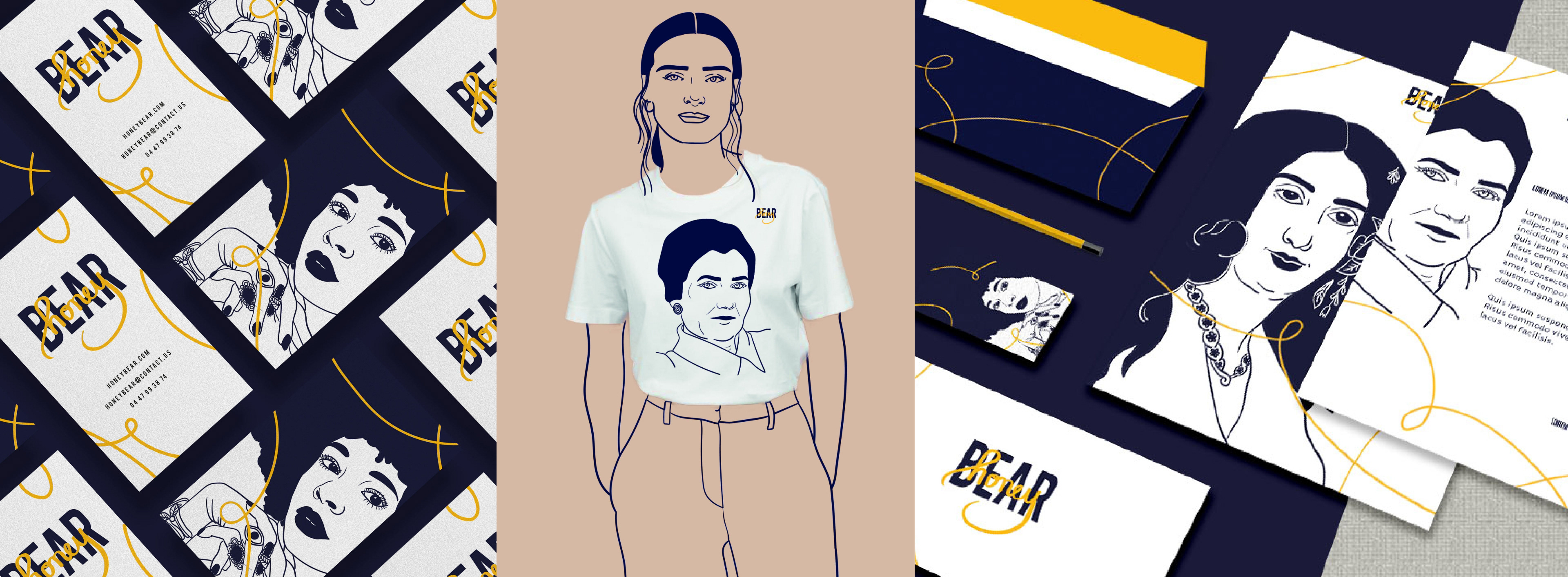 Illustration pour la marque fictive Honey Bear.