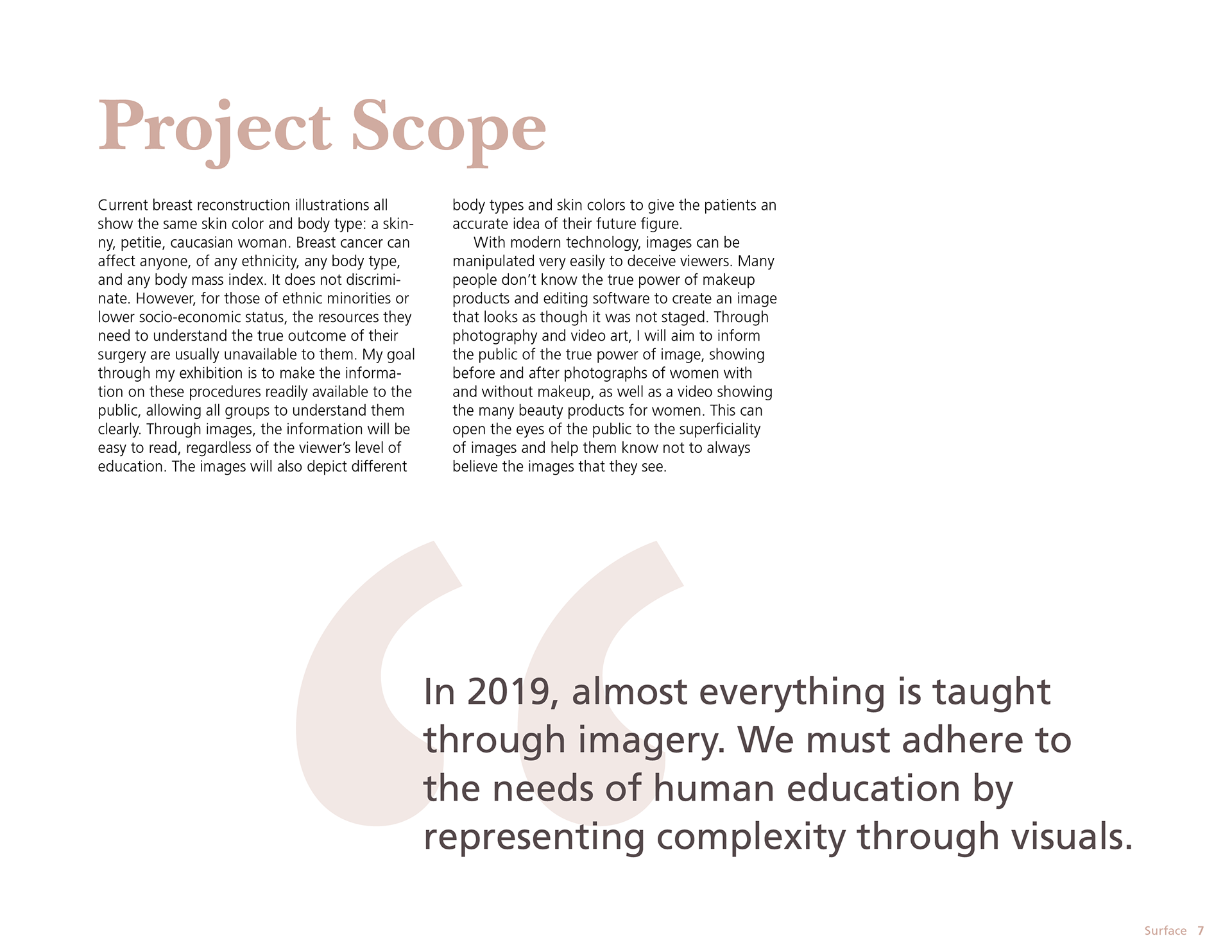 Project Scope / InDesign / 2019
