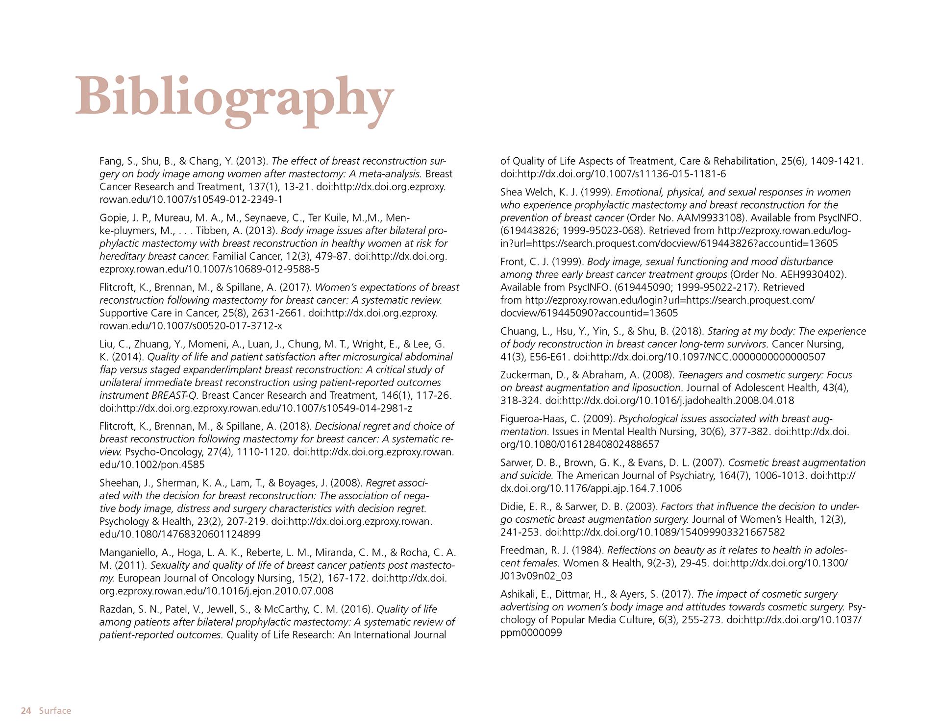 Bibliography / InDesign / 2019