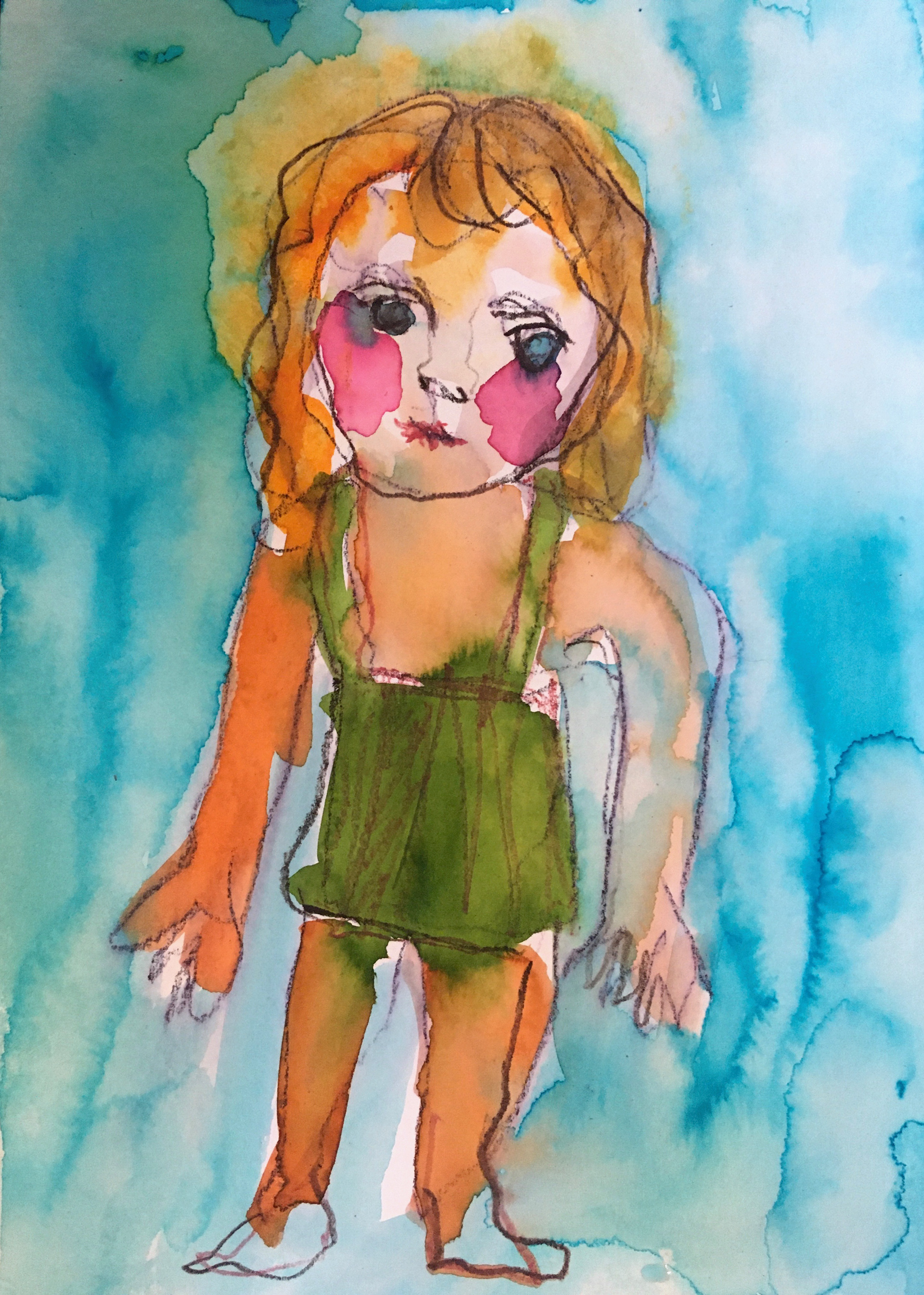 Distorted perception, 2022, watercolour and ink pencil on paper, 14.5cm x 21cm