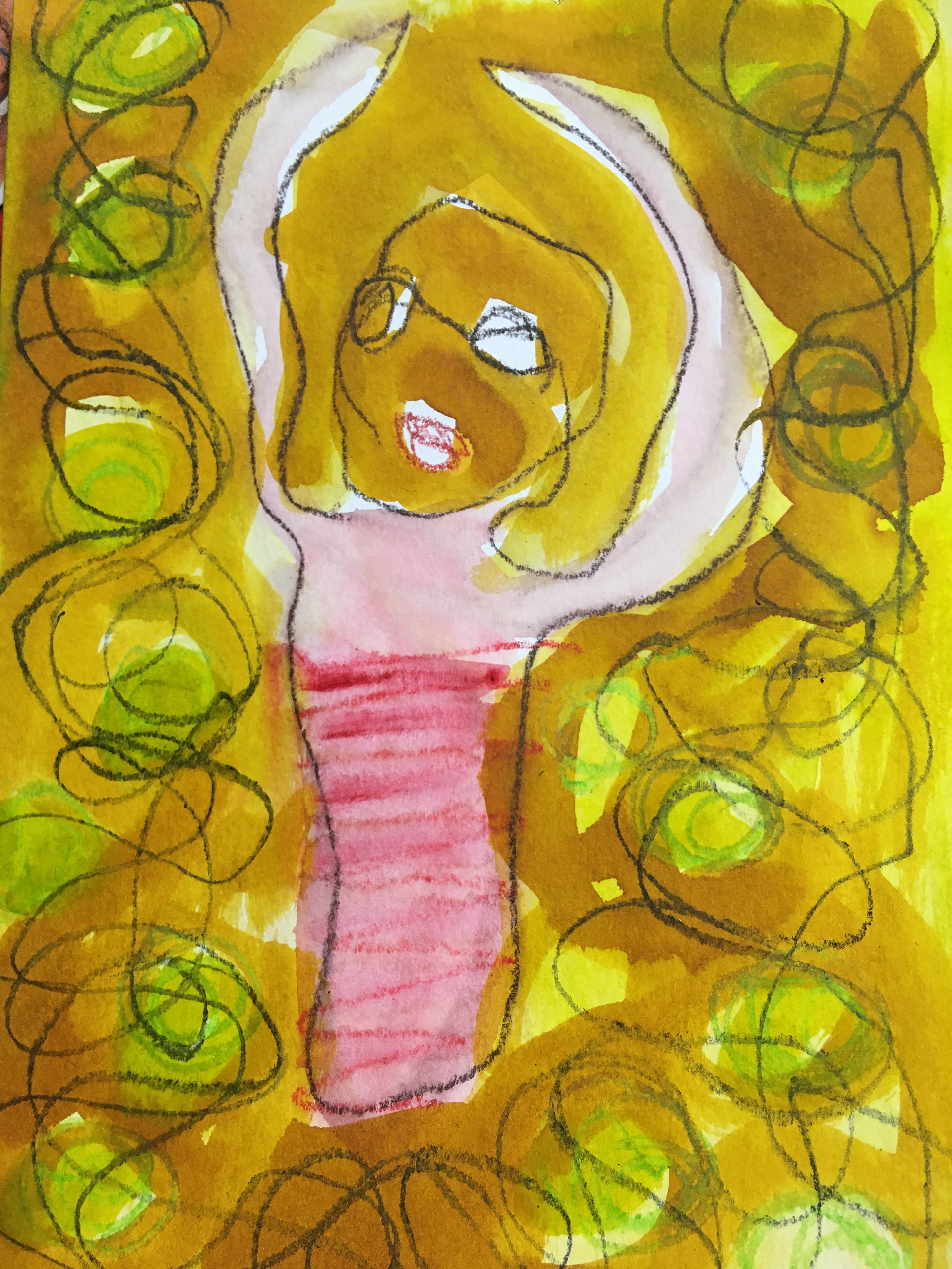 Surround yourself with positive vibes, 2022, mixed media on paper, 20.5cm x 14.5cm