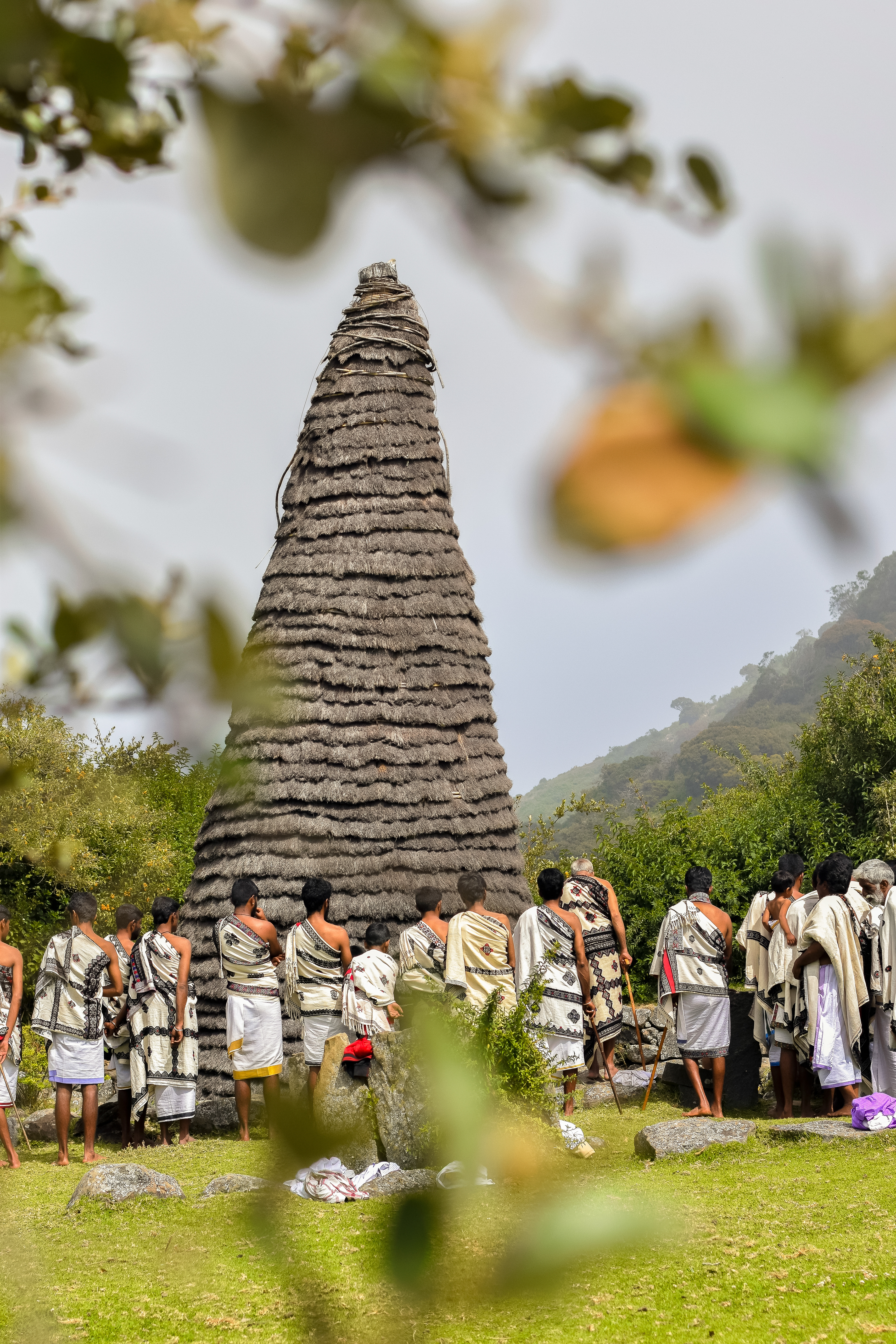 Toda Men surrounding the temple area